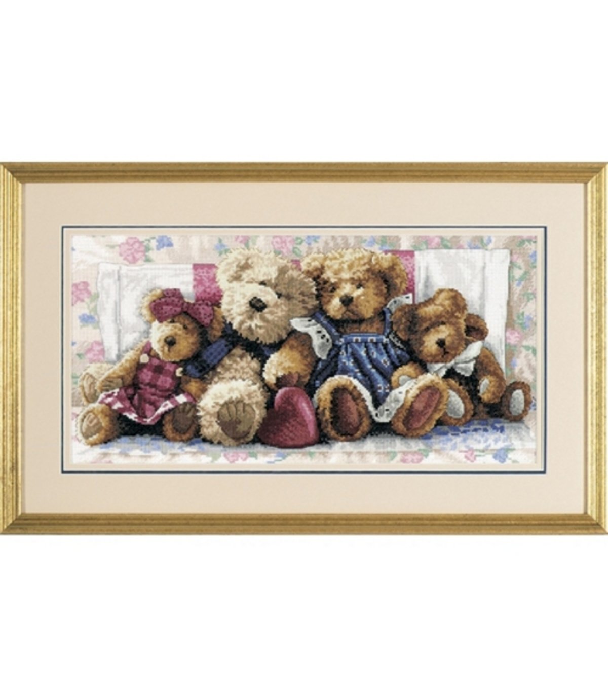 Dimensions Gold Collection Counted Cross Stitch Kit, A Row of Love, 14 Count White Aida, 18'' x 9''