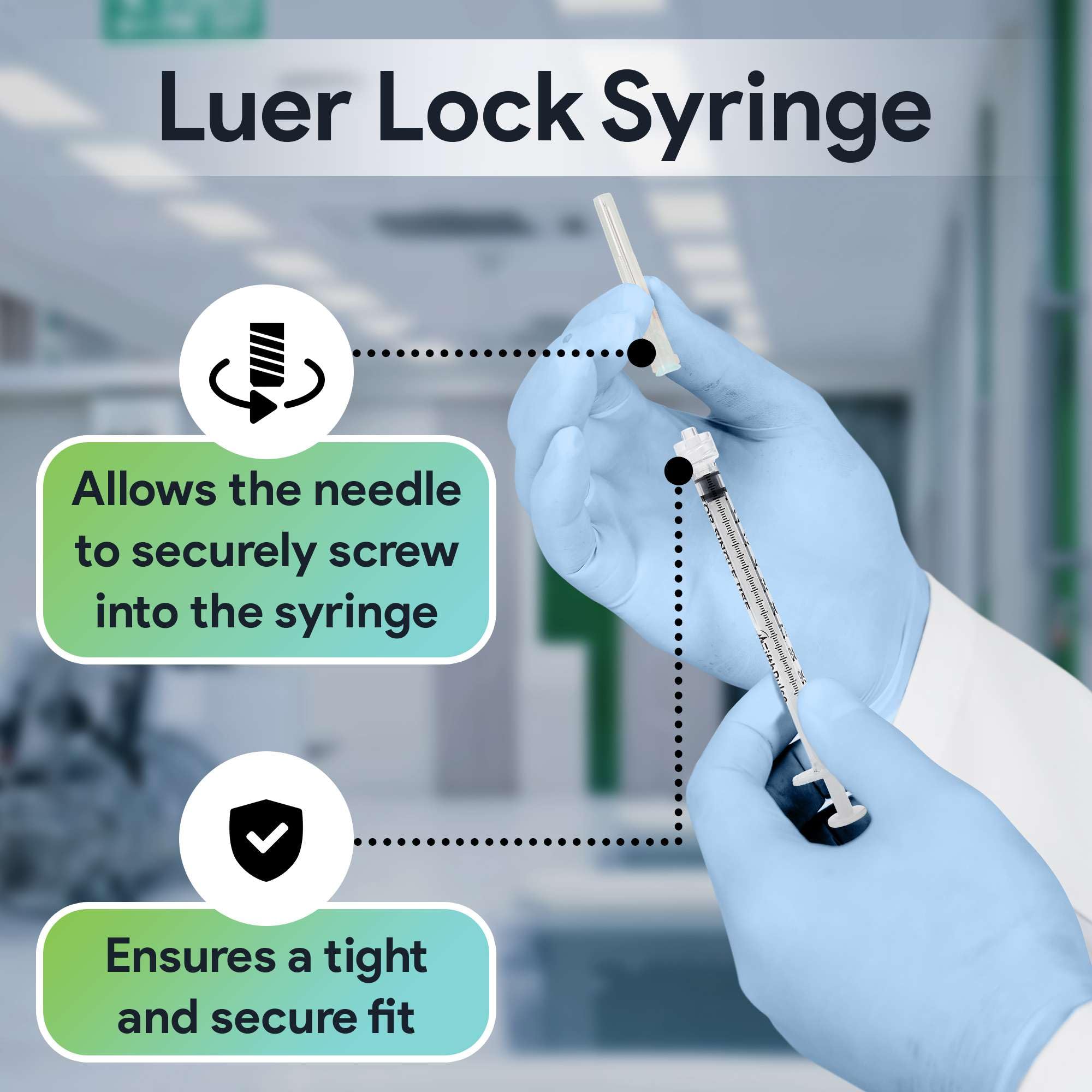 1 ml Syringe without Needle - 25 Pack of Individually Wrapped Disposable Syringes - Good for Medical, Scientific Lab, Home Use, and More - Sterile Luer Lock Syringes