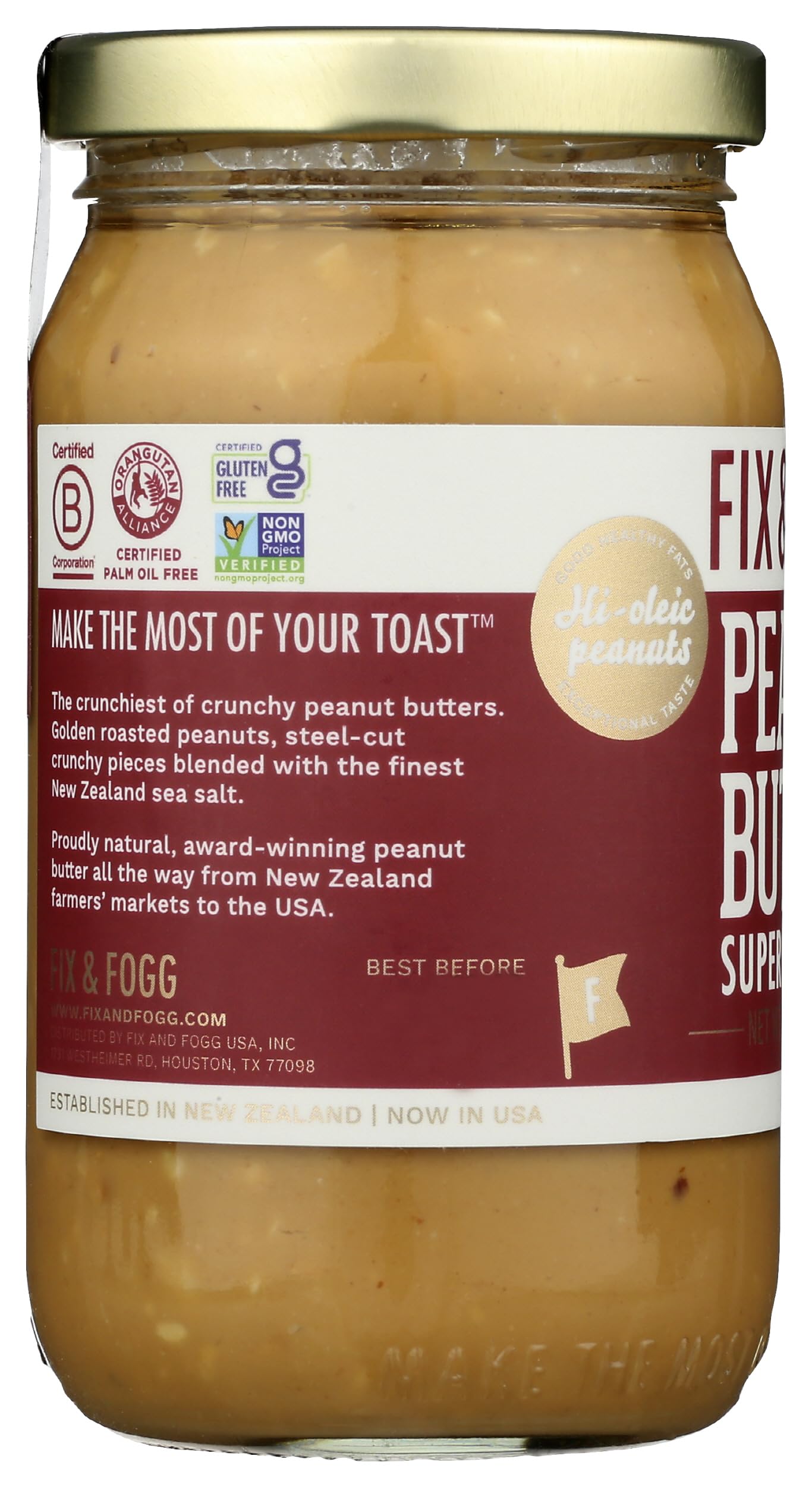 Fix and Fogg Super Crunchy Peanut Butter, 13.2 OZ