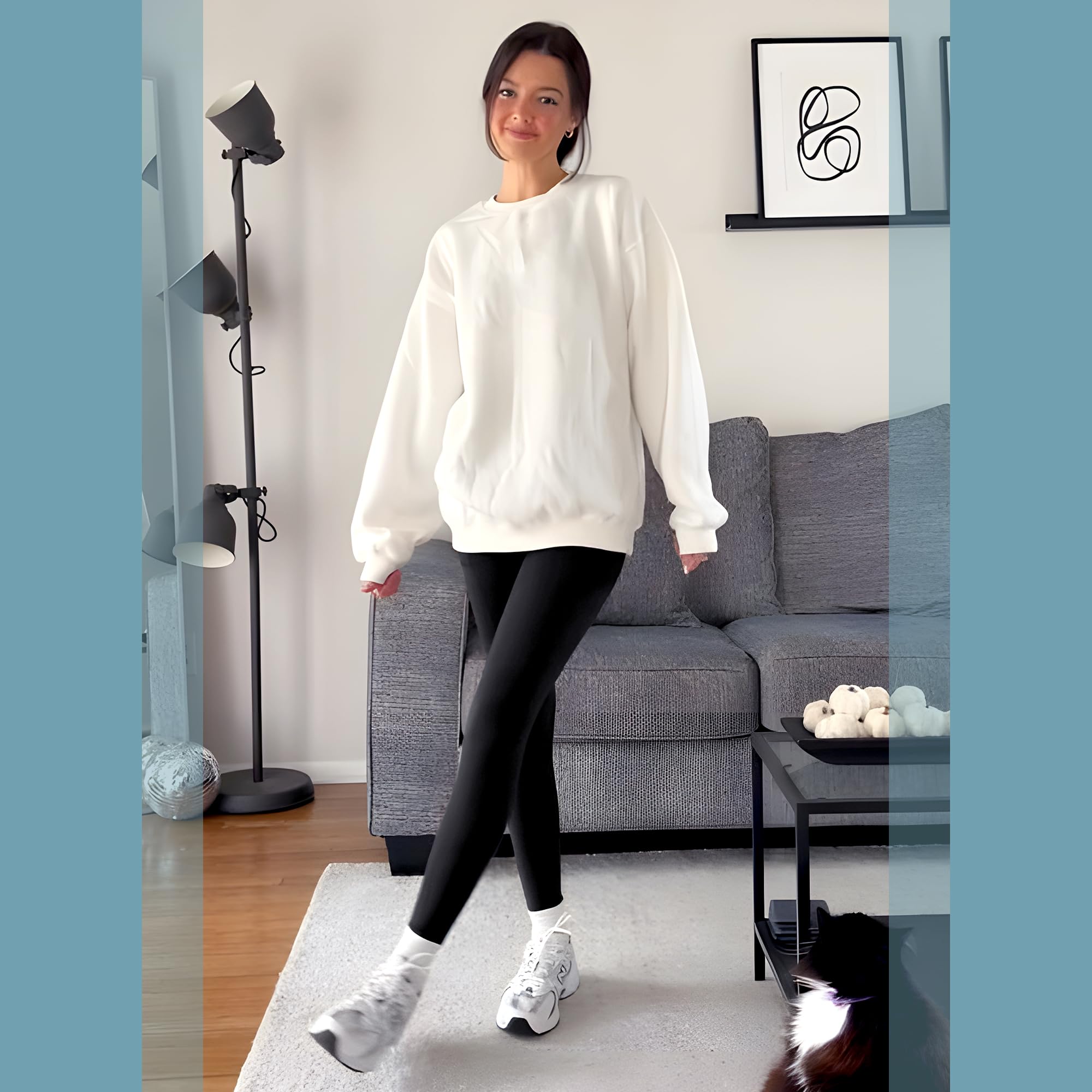 SINOPHANT High Waisted Leggings with Pockets Women, Full Length Capri Buttery Soft Stretchy Yoga Pants(Full Black,L-XL)