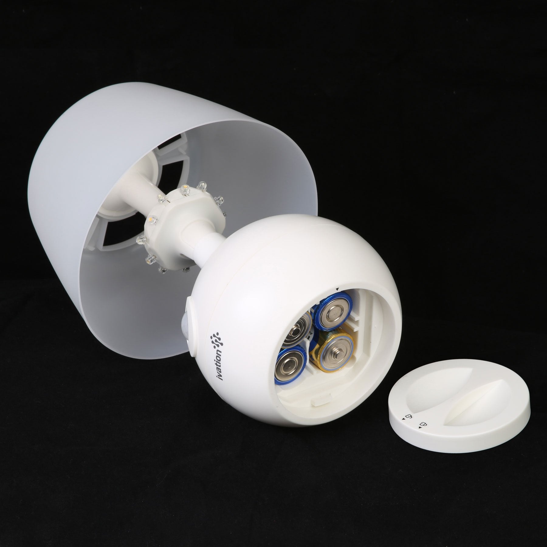 Ivation 12-LED Battery Operated Motion Sensing Table Lamp - Dual Color Range - Available Settings Include Manual & Automatic Motion & Light Sensing, White