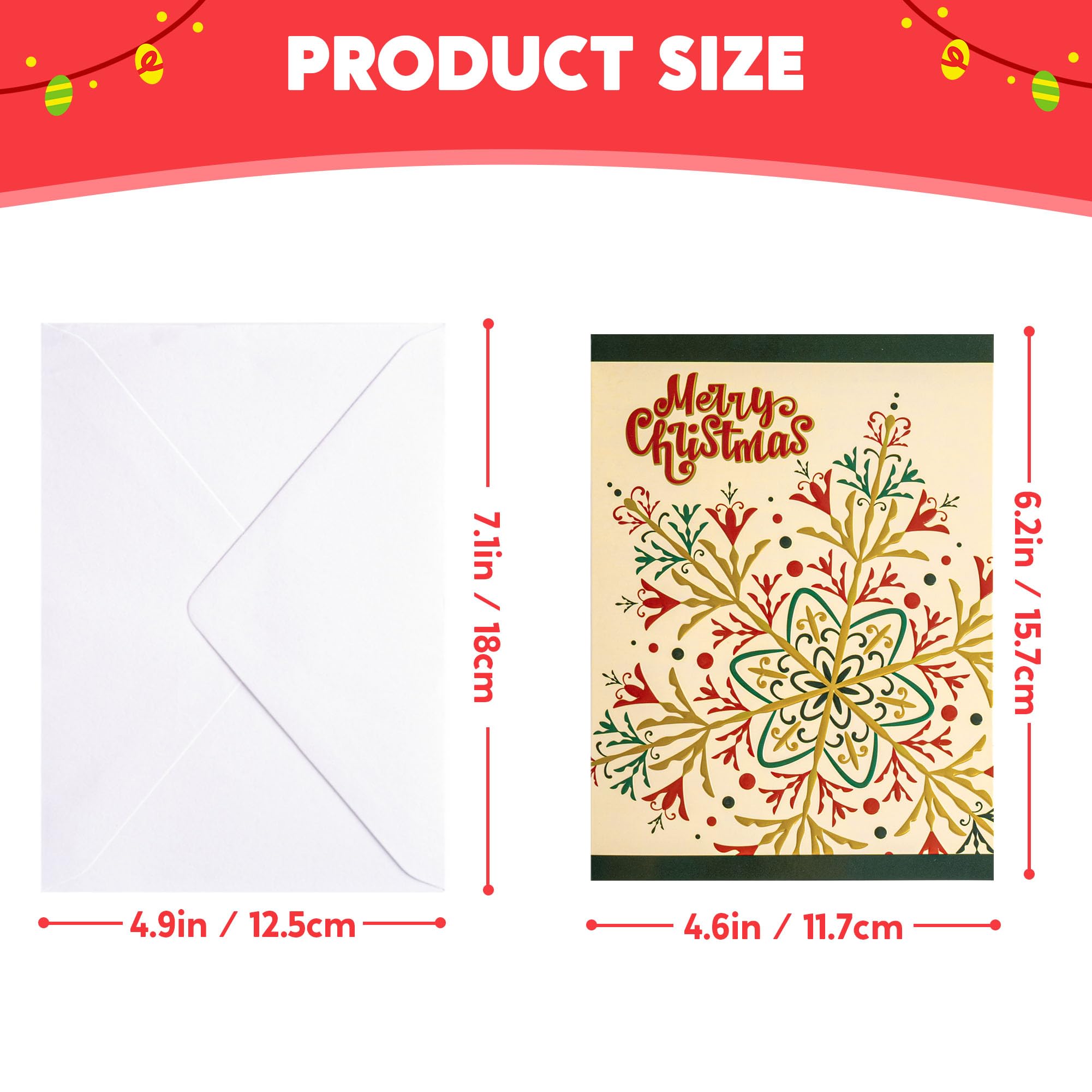 JOYIN 30 PCS Boxed Christmas Cards Assortment Elegant Icons With Envelopes, Diverse Festive 6 Designs for Winter Holiday Xmas Season Merry Christmas Cards, Present Giving, Wintertime Gifts Cards