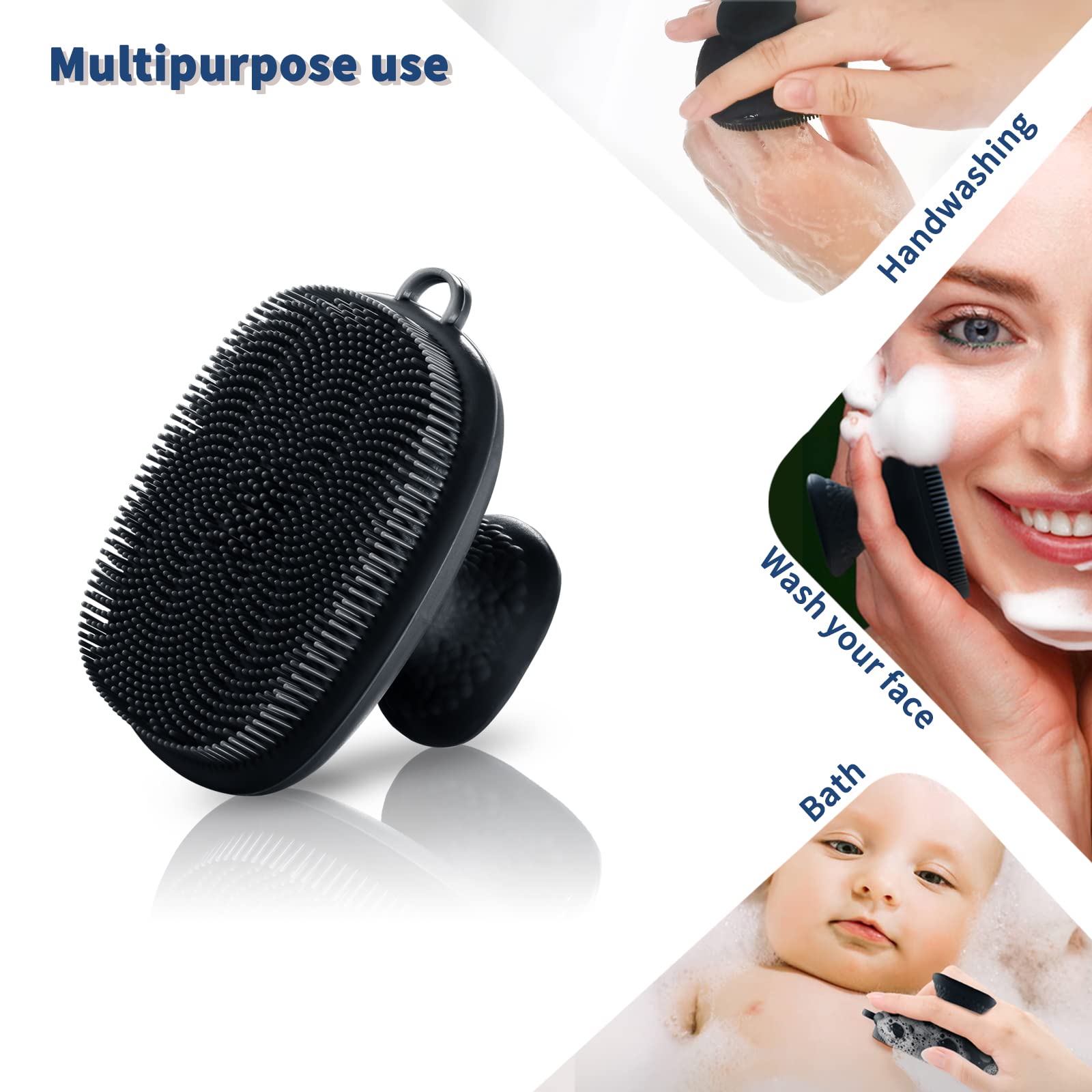 VWMYQ Face Scrubber, Silicone Face Scrubber for Men, Facial Cleansing Brush Silicone Face Wash Brush Manual Waterproof Cleansing Skin Care Face Brushes for Cleansing and Exfoliating