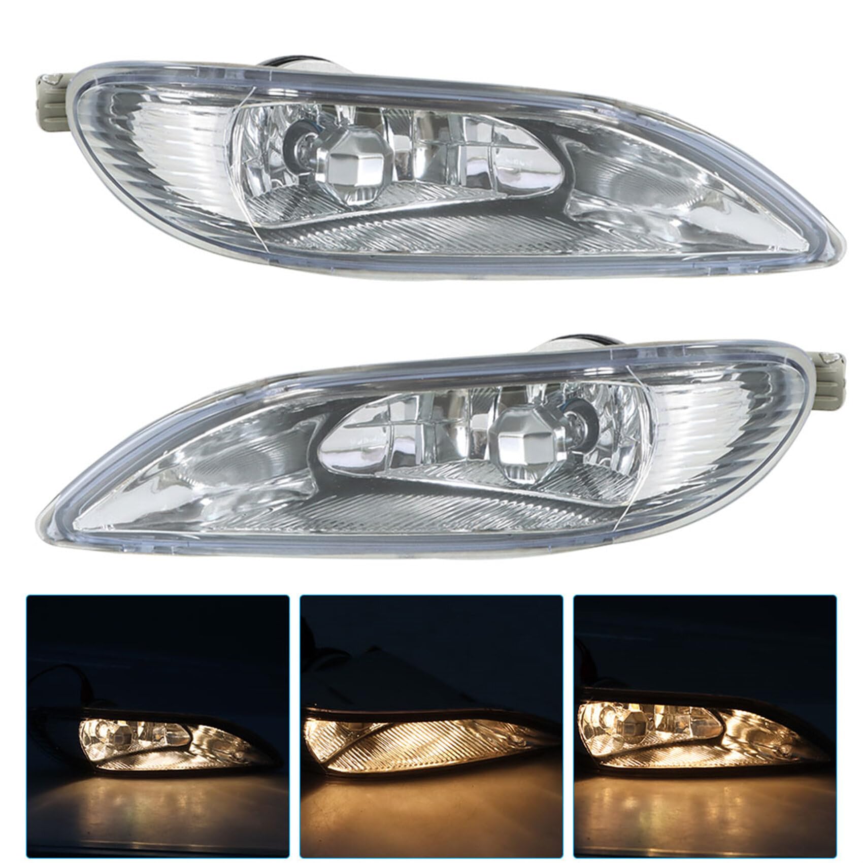 labwork Fog Lights Lamp Assembly Replacement for Toyota 2005-2008 Corolla, 2002-2004 Camry, 2002-2003 Solara Clear Lens with H11 Bubles 120-AA011 81210-AA011