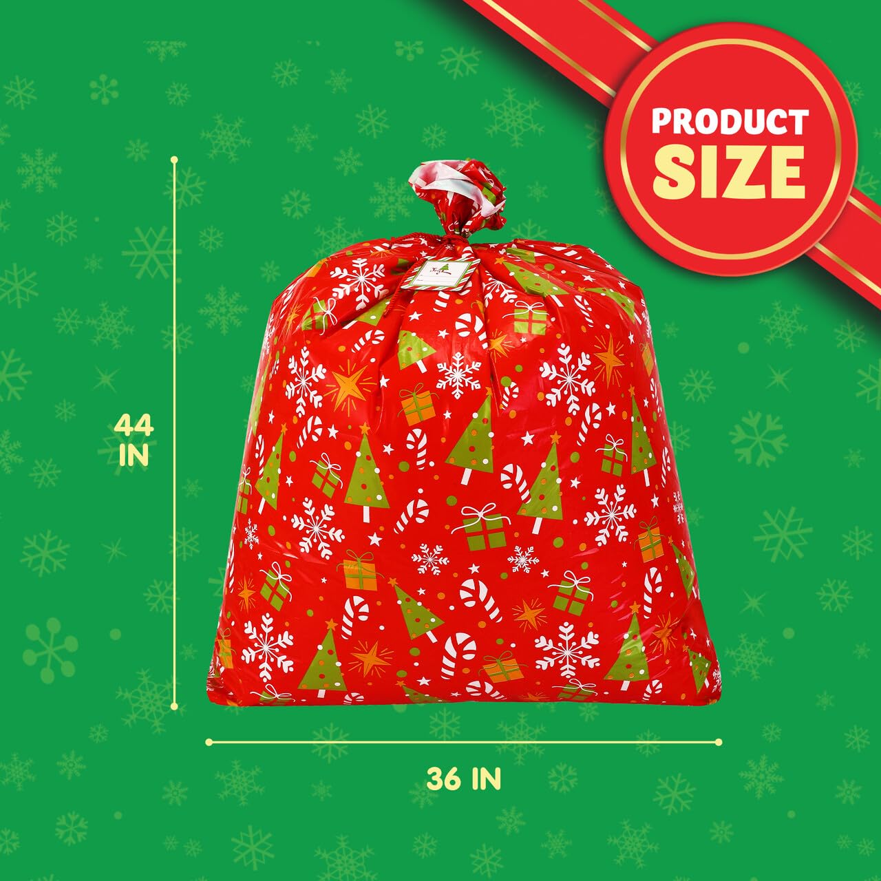 JOYIN 8 PCs Christmas Jumbo Big Gift Bags Heavy Duty 36” x 44” with Gift Tags for Large Gifts, Christmas Season, Gift Giving, Holiday Presents or Decorations