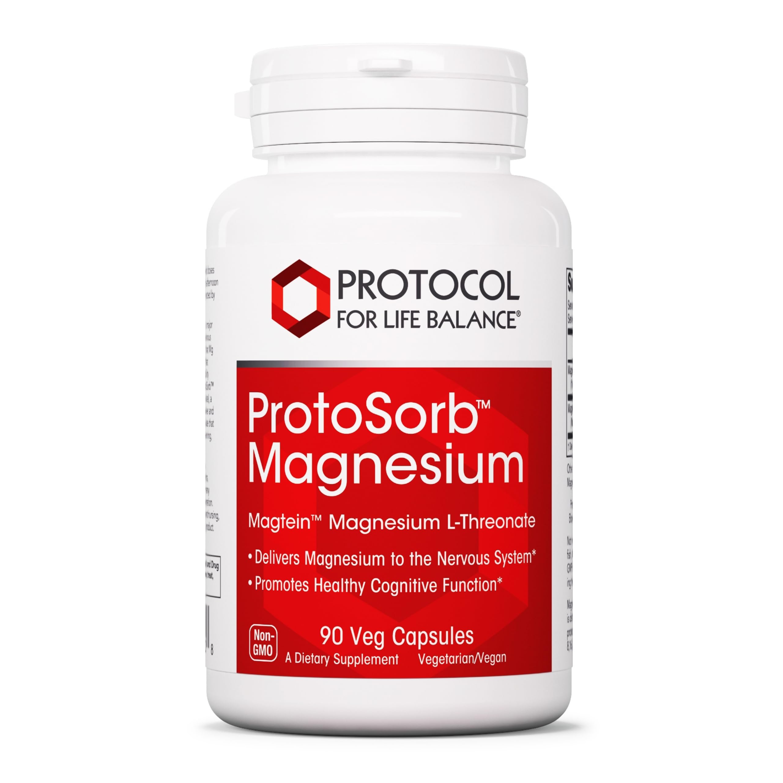 Protocol Magtein - 2,000mg Magnesium L-Threonate Magtein - Supports Brain Focus & Memory Health* - Kosher & Non-GMO - 90 Veg Capsules