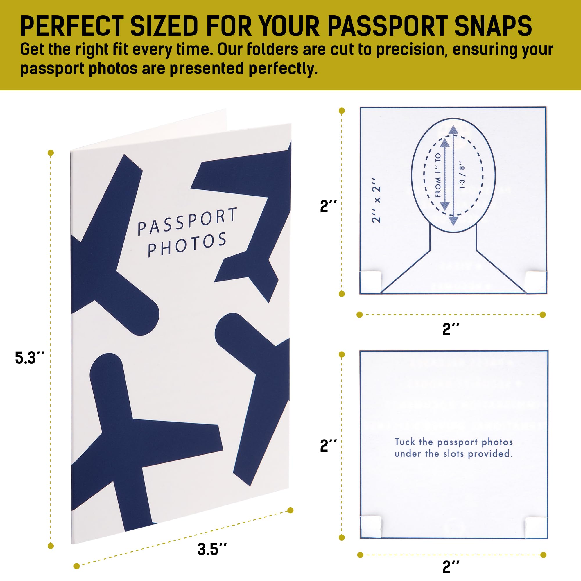 LOSTRONAUT Passport Photo Holders - 150 Pack Passport Photo Holder Folders with Pockets or Compartments for 2x2 Passport Photo Print, Picture Holder, Travel Document Organizer, Small Business Supplies