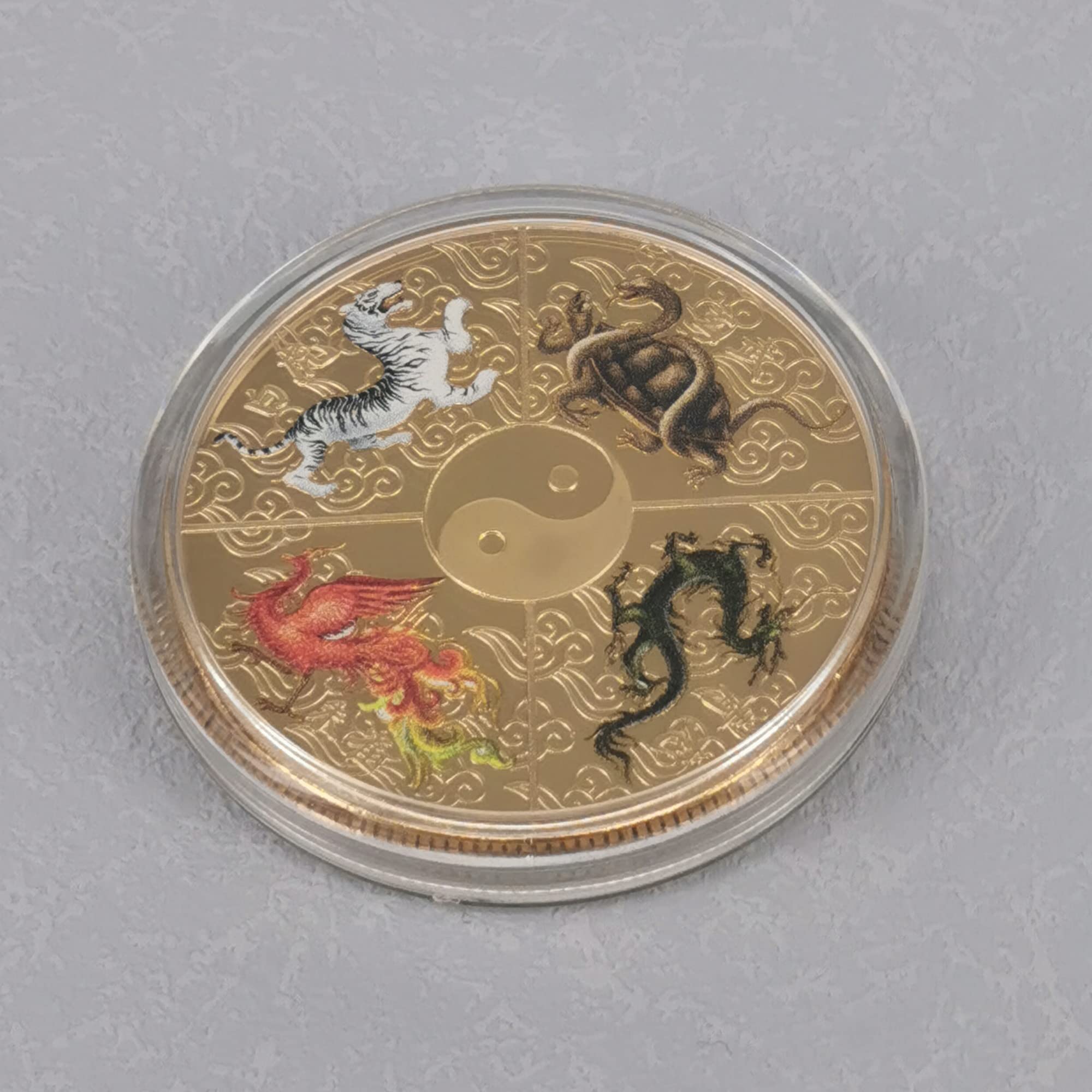 Gimilang Chinese Ancient Mythical Creatures Lucky Coin Lottery Ticket Scratcher Tool - Chinese Good Luck Charms Challenge Coin