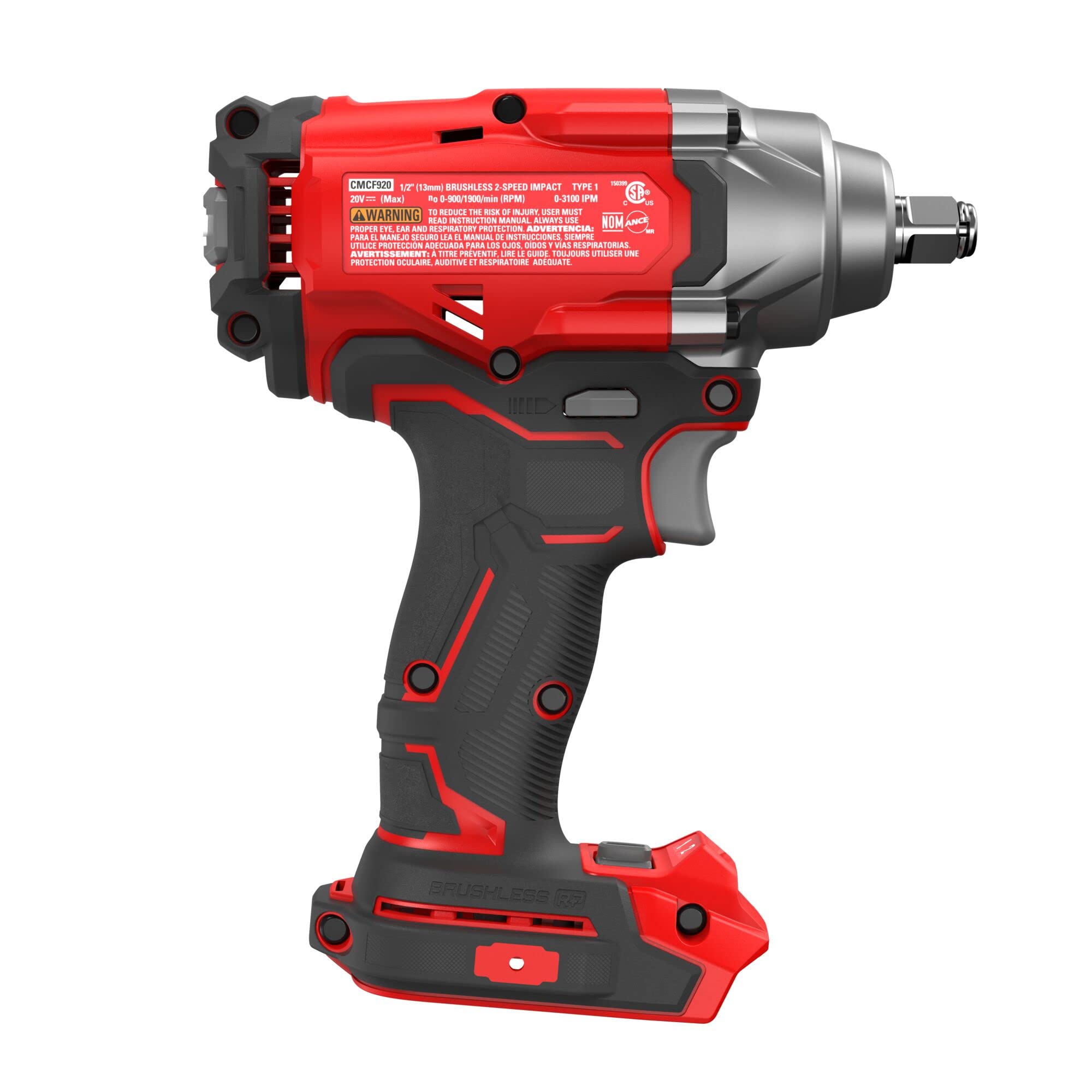 CRAFTSMAN V20 Cordless Impact Wrench, 1/2 inch, Bare Tool Only (CMCF921B)