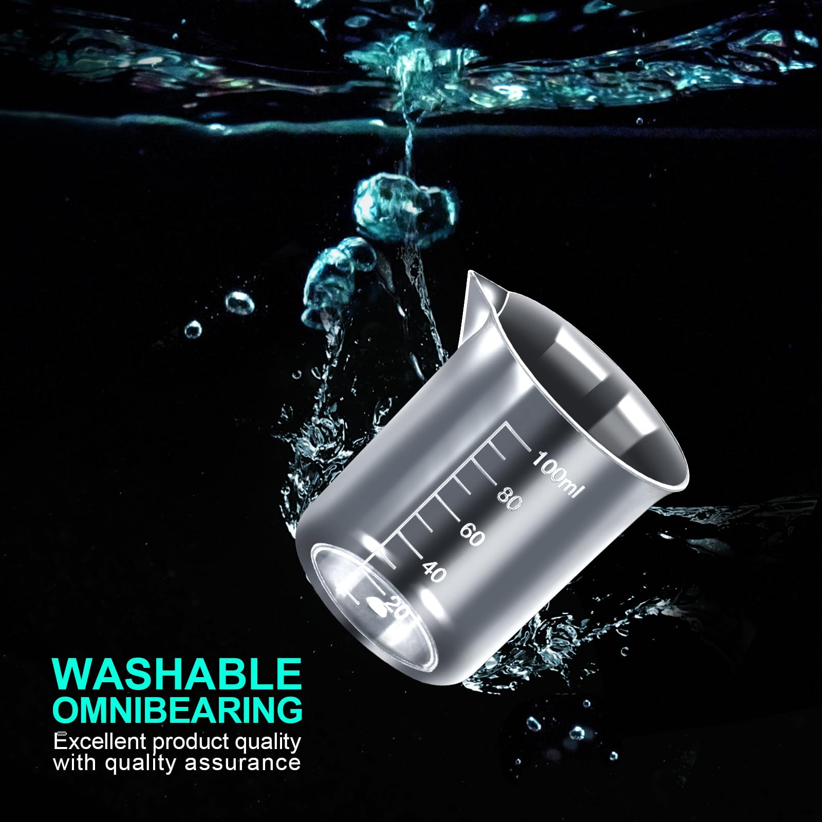 Teenitor Graduated Cylinder Plastic Beaker, 5pcs Plastic Graduated Cylinder 10ml 25ml 50ml 100ml 250ml and 5pcs Plastic Beakers 50ml 100ml 250ml 500ml1000ml Clear 10pcs