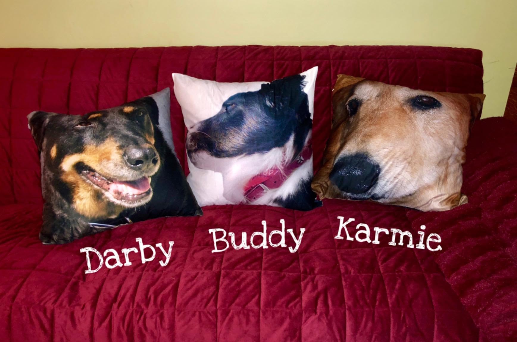 Shop&Three Custom Design Photos or Text Outdoor/Indoor Throw Pillowcase, Personalized Gifts Pet Photo Pillow, Love Photo Throw Pillowcases, Wedding Keepsake Throw Pillow Covers (54" x 20")