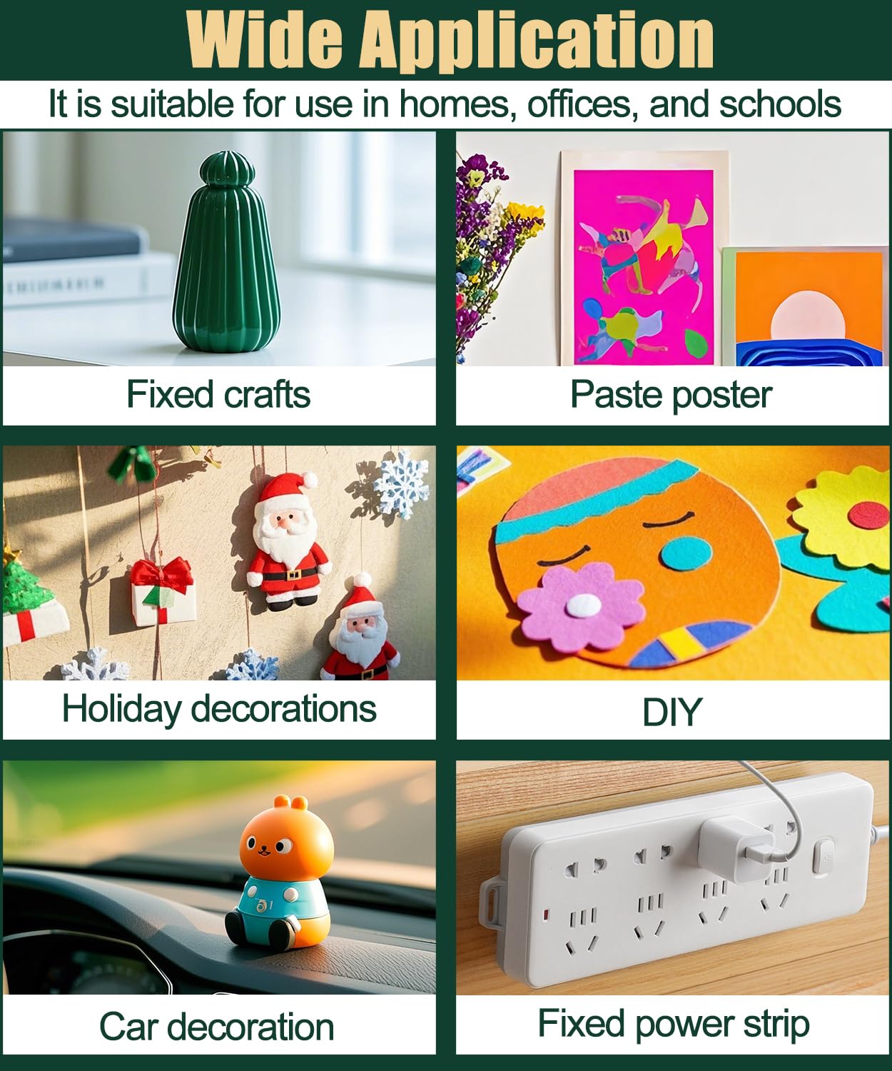 PHIXBEAR 0.8 "&1.18" Glue Clear Dots Double Sided Removable, Mounting Putty for Walls No Damage, Poster Sticky Tack for Hanging Pictures, Dashboard Accessories, Home Crafts, 120 Pcs