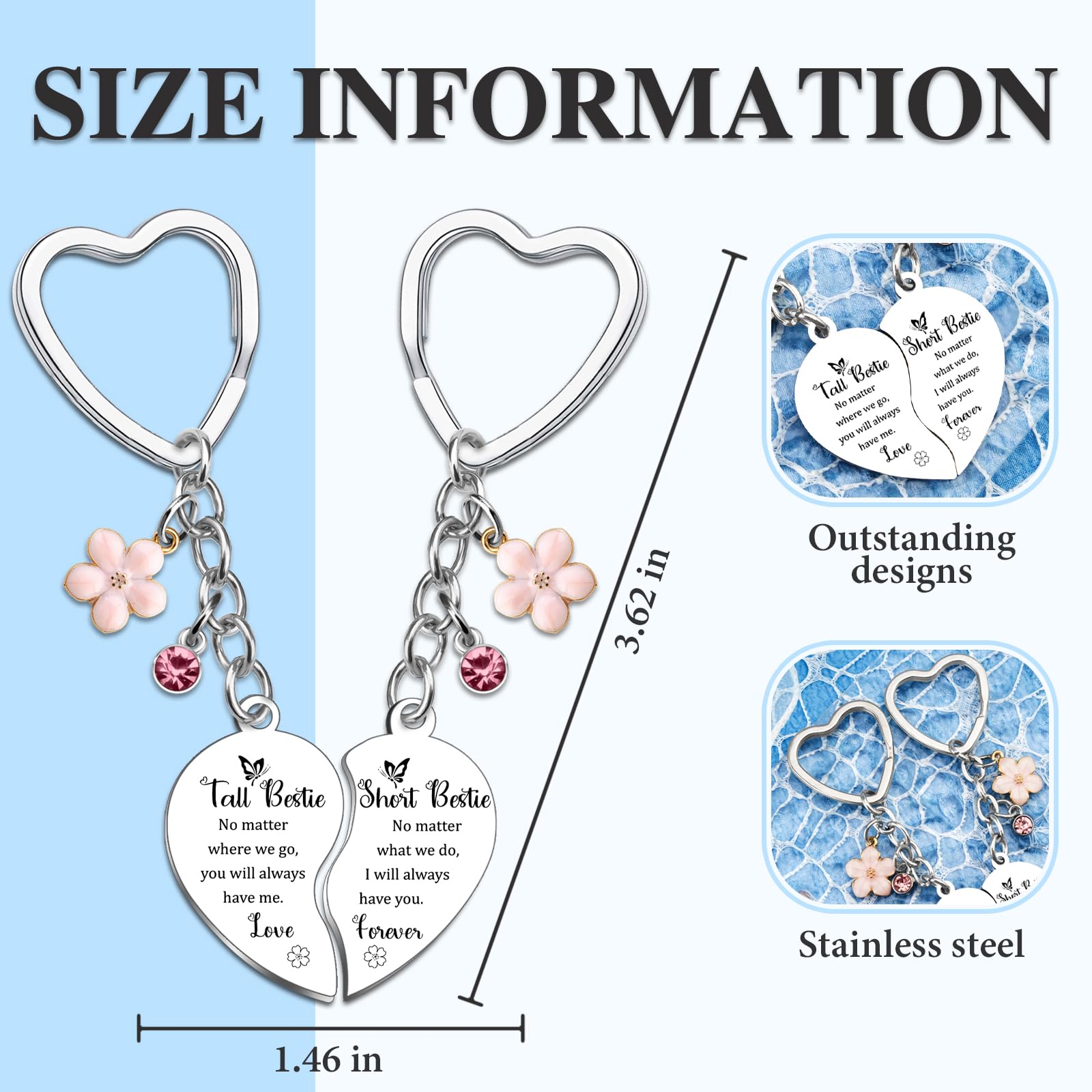 Wrpixe Bestie Gifts Friendship Keychain Bestie Birthday Gifts for Women Friendship Gift for Besties Bff Gift for Women Girls Friends Bff Stuff for Besties Mothers Day Presents for Her