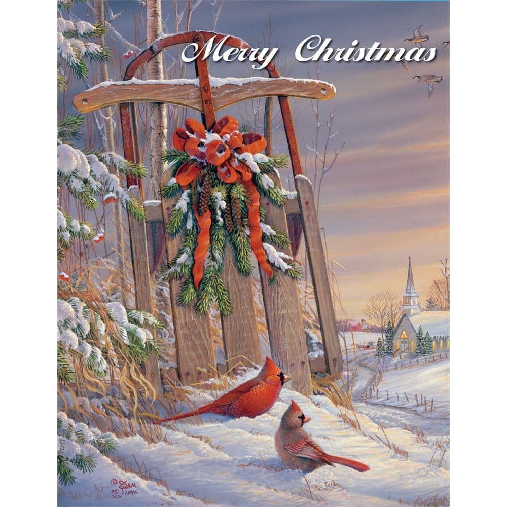 LANG - "Wintertime Cardinal", Boxed Christmas Cards, Artwork by Sam Timm" - 18 Cards, 19 envelopes - 5.375" x 6.875"