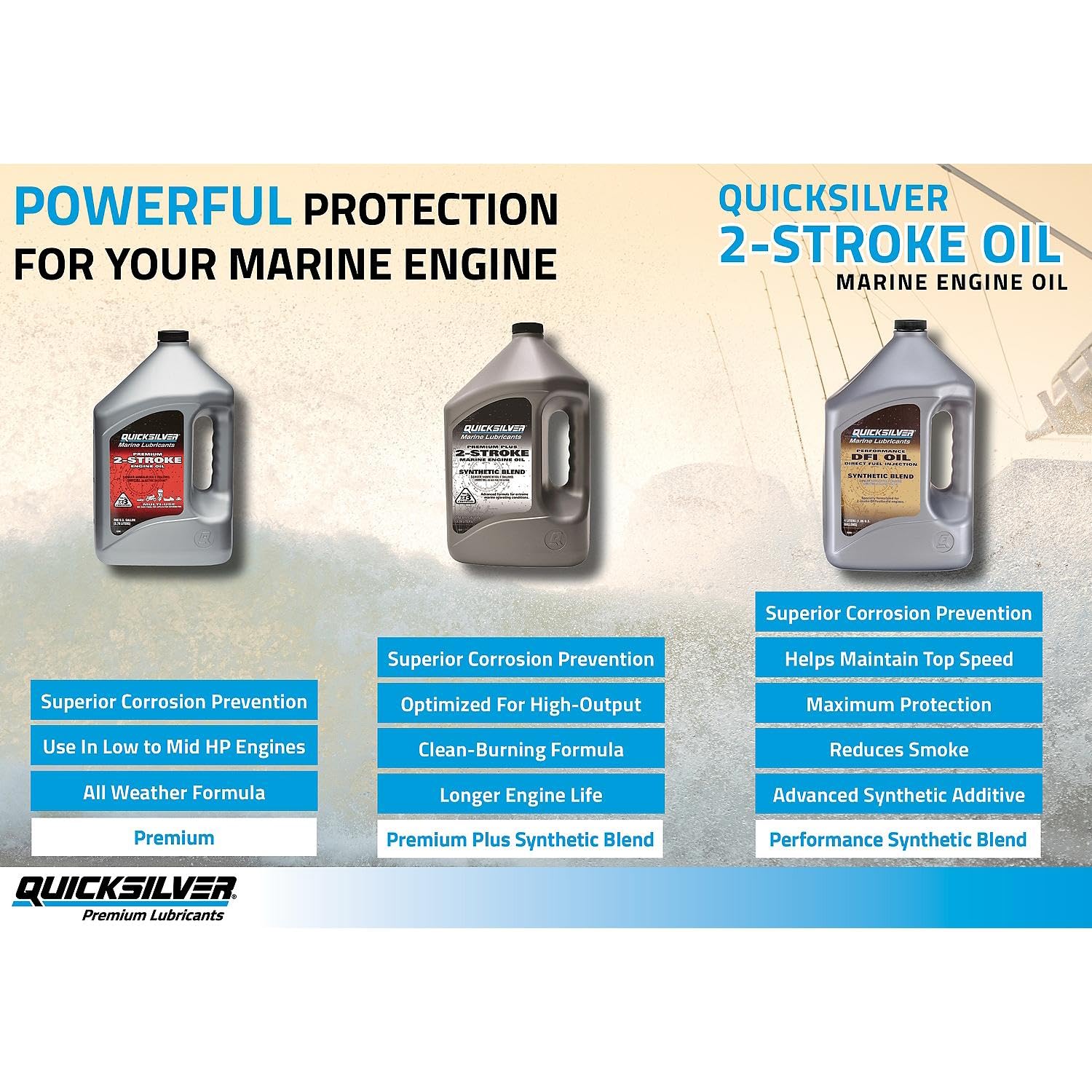 QuickSilver 27Q01 Premium Plus 2-Cycle Outboard Oil, 1 Gallon