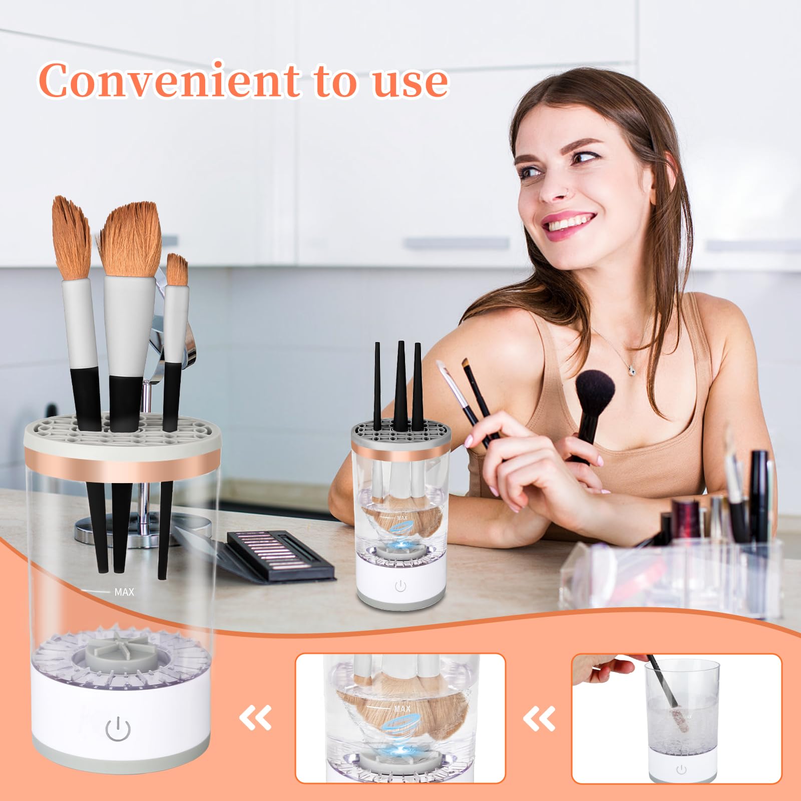 Multi-Functional Electric Makeup Brush Cleaner - Automatic, Energy Saving Makeup Brush Cleaner: Convenient and efficient Makeup Brush Cleaning Solution