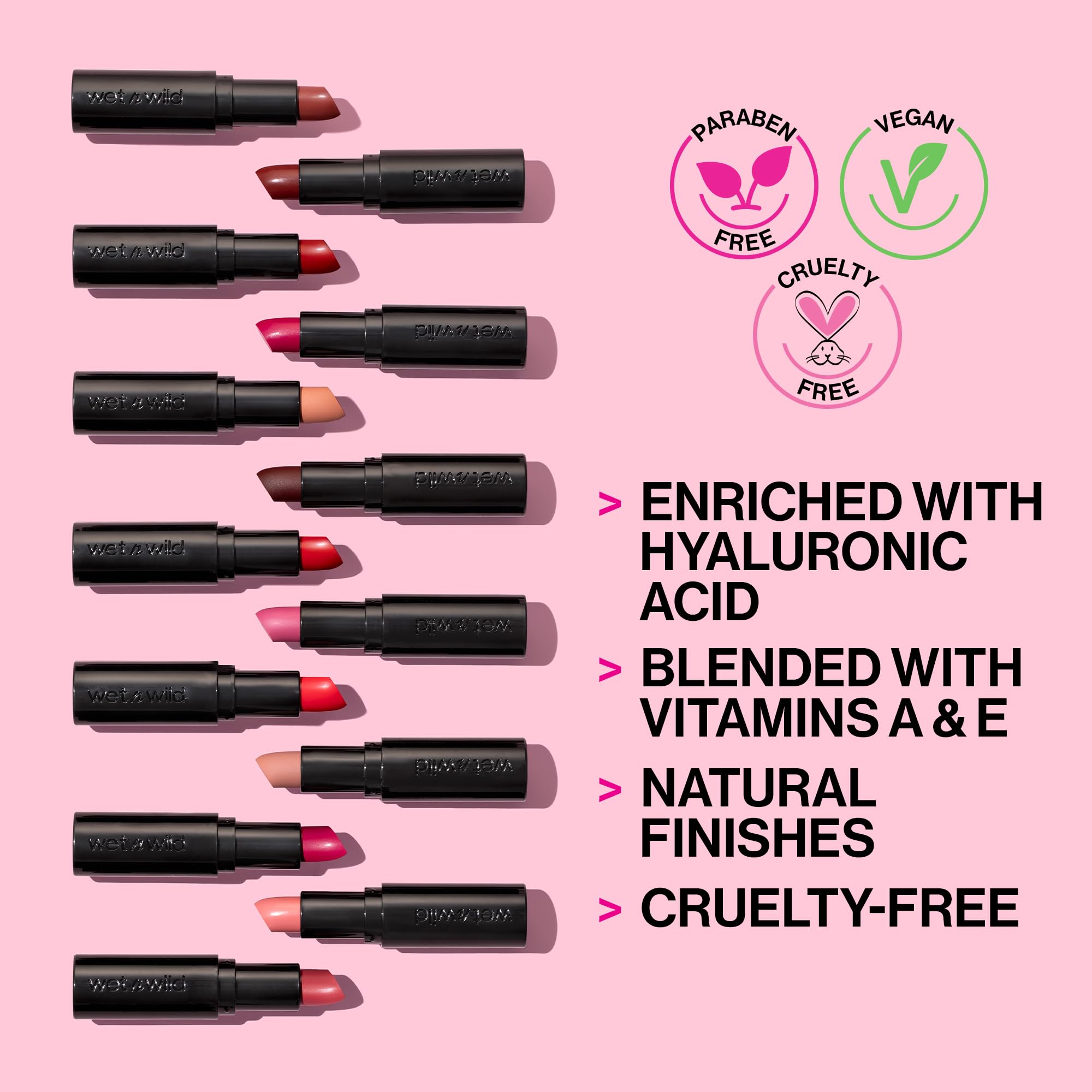 wet n wild Mega Last Matte Lip Color, Semi Matte Hyaluronic Acid Infused, Long Lasting Full Coverage for a Nourishing Pout, Cruelty-Free & Vegan - Never Nude