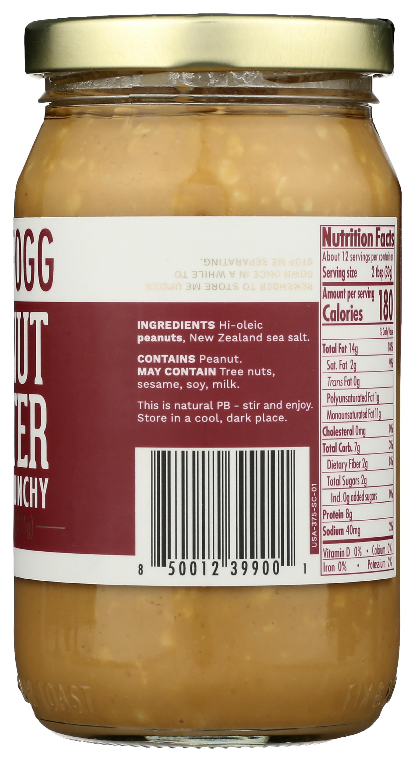 Fix and Fogg Super Crunchy Peanut Butter, 13.2 OZ