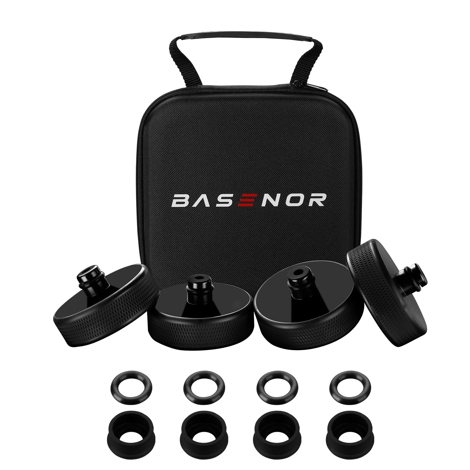 BASENOR 2024 Newest Tesla Car Floor Jacks, Jack Pucks with Storage Case, TPE Lifting Jack [10x Hardness] to Protect Chassis, Jack Pads Accessories for 2013-2024 Model 3/Y/S/X, Austin & Fremont Builds