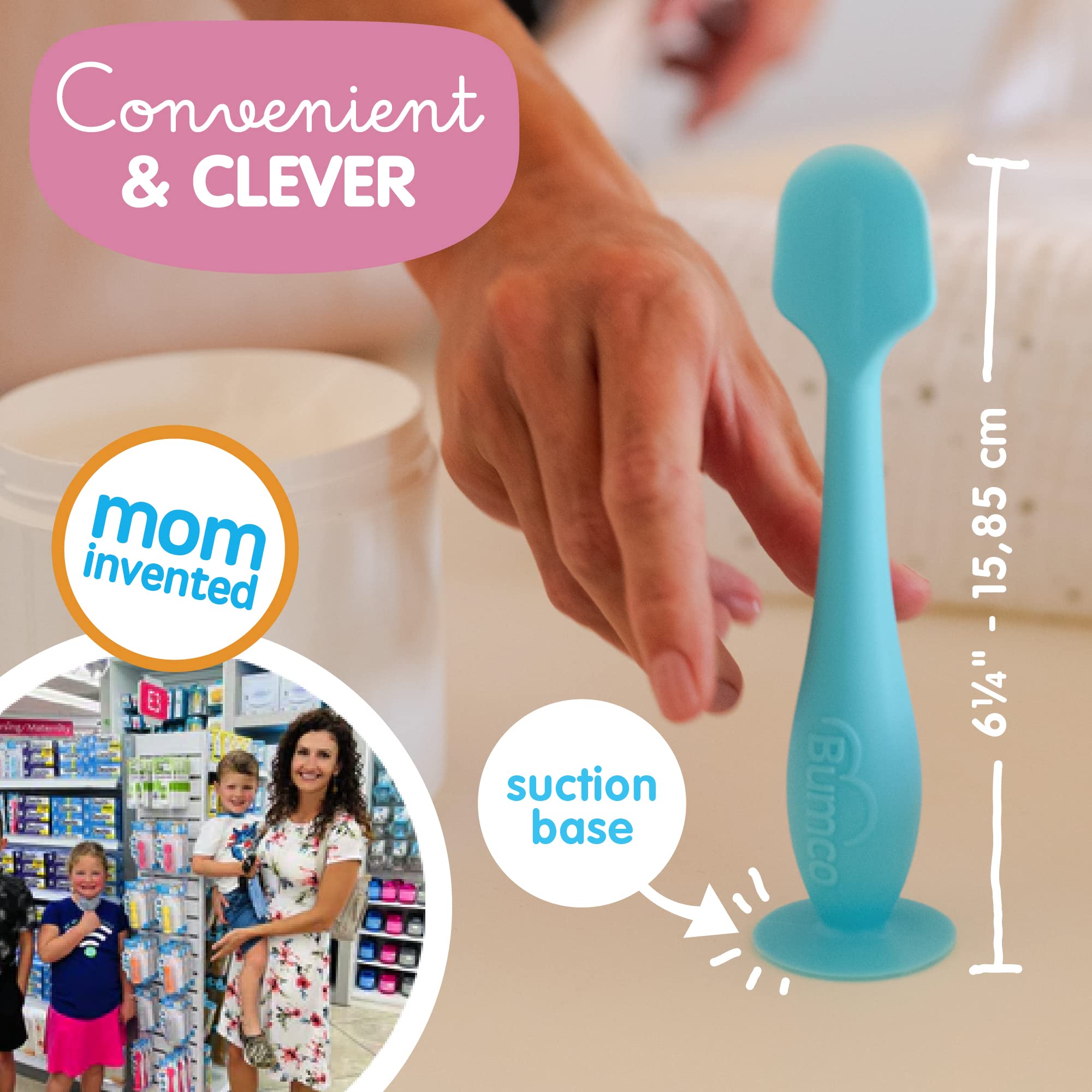 Bumco Diaper Cream Spatula - BPA-Free Diaper Bag Essentials, Soft Butt Spatula Baby, Mom-Invented Butt Paste Spatula, Bumco Diaper Cream Spatula, Flexible Diaper Cream Applicator, Bumco Baby Bum Brush