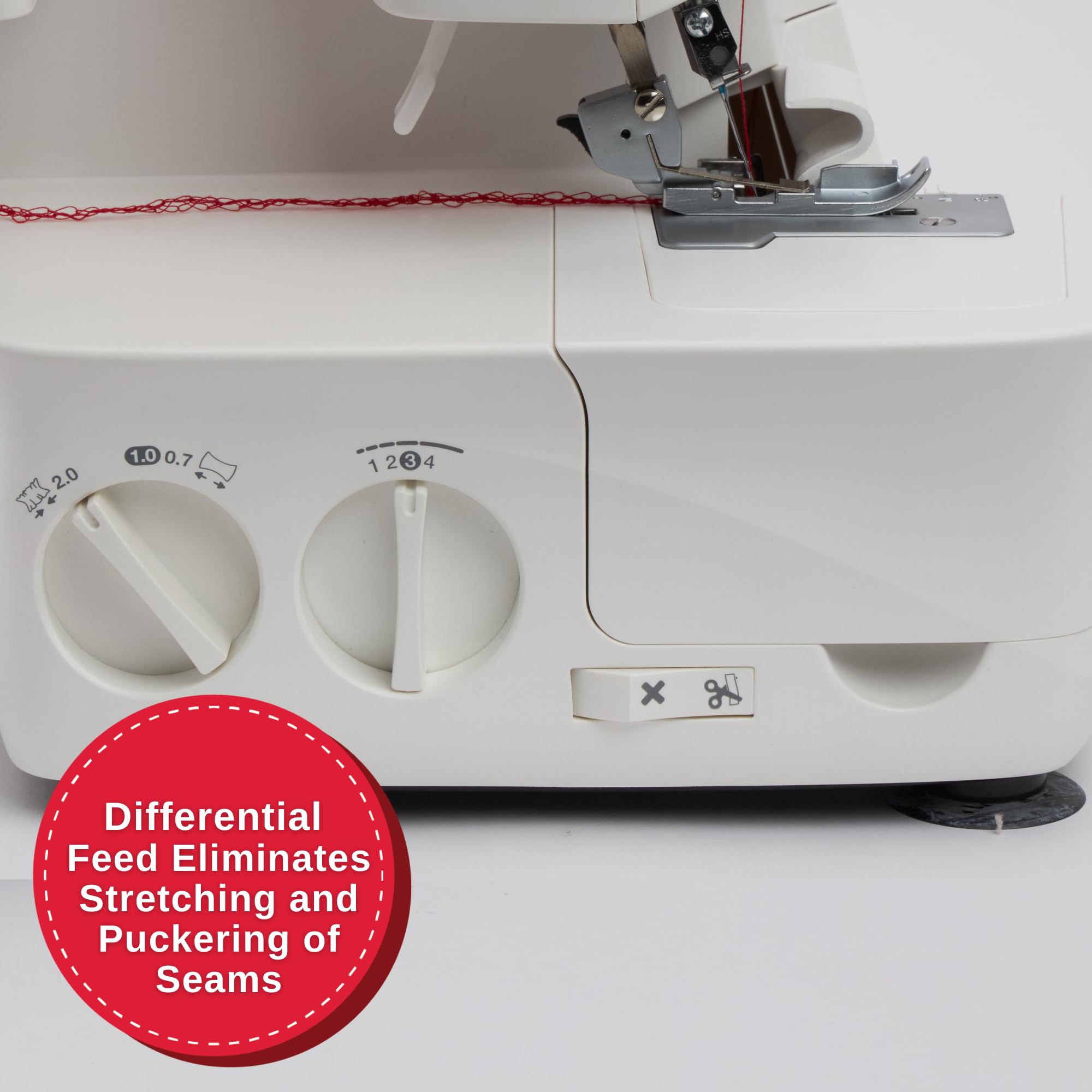 SINGER S14-78 Serger with Accessory Kit | Overlock Machine with 2-3-4 Stitch Capability, 1200 Stitches/Minute, Differential Feed, LED Light & Free Arm, White