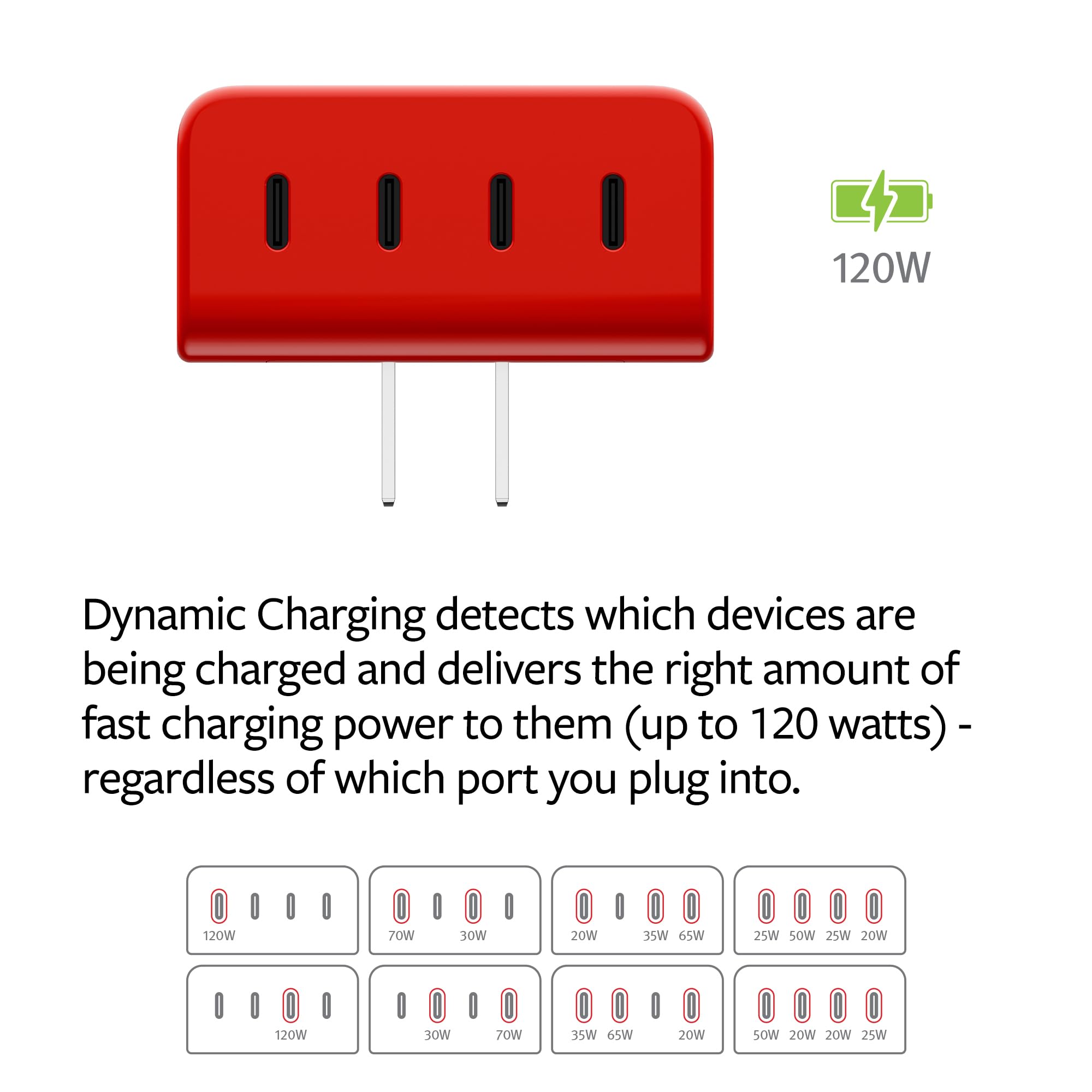 Twelve South PlugBug - 4-Port 120W USB-C Wall Charger with Find My
