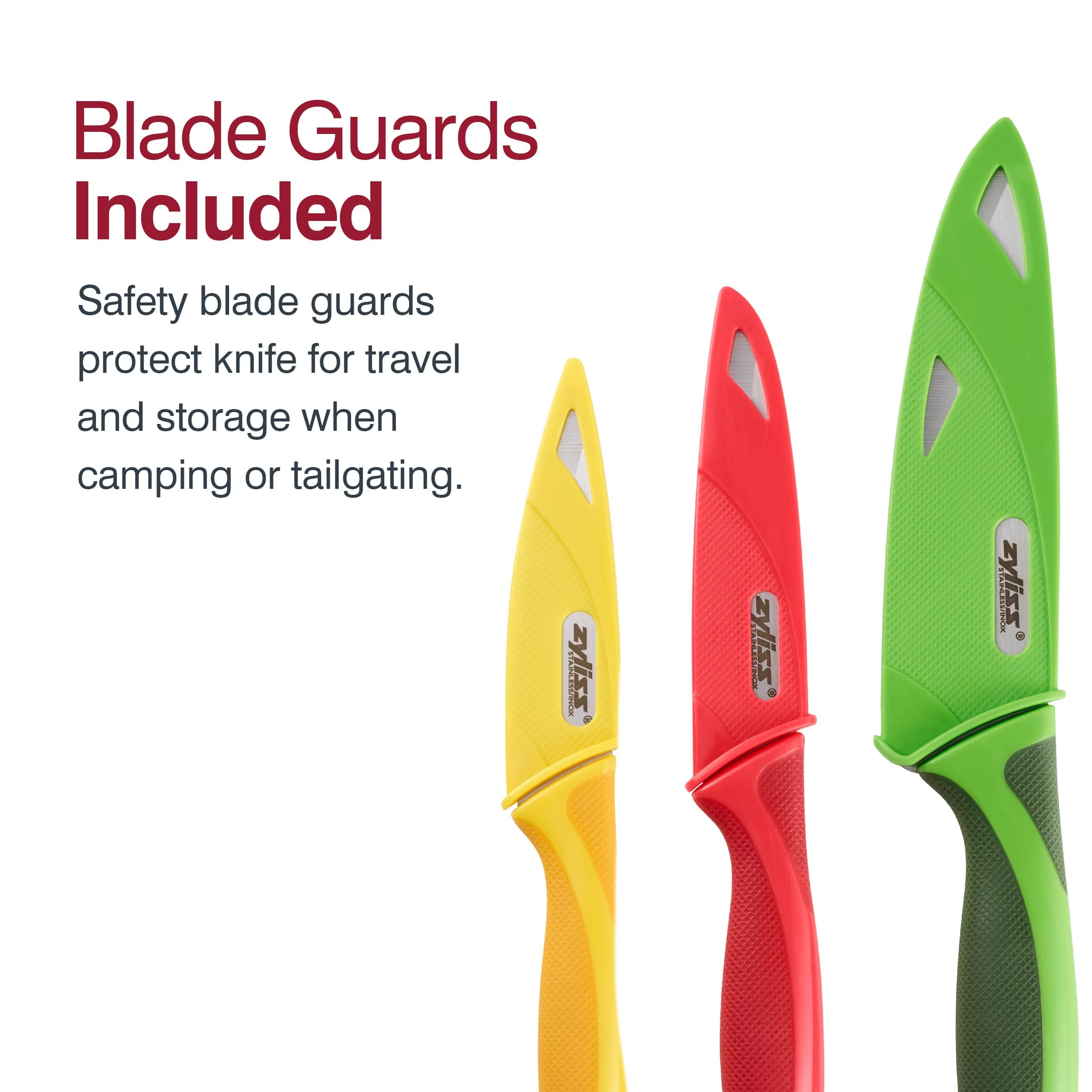 Zyliss Green/Red/Yellow Knife Set