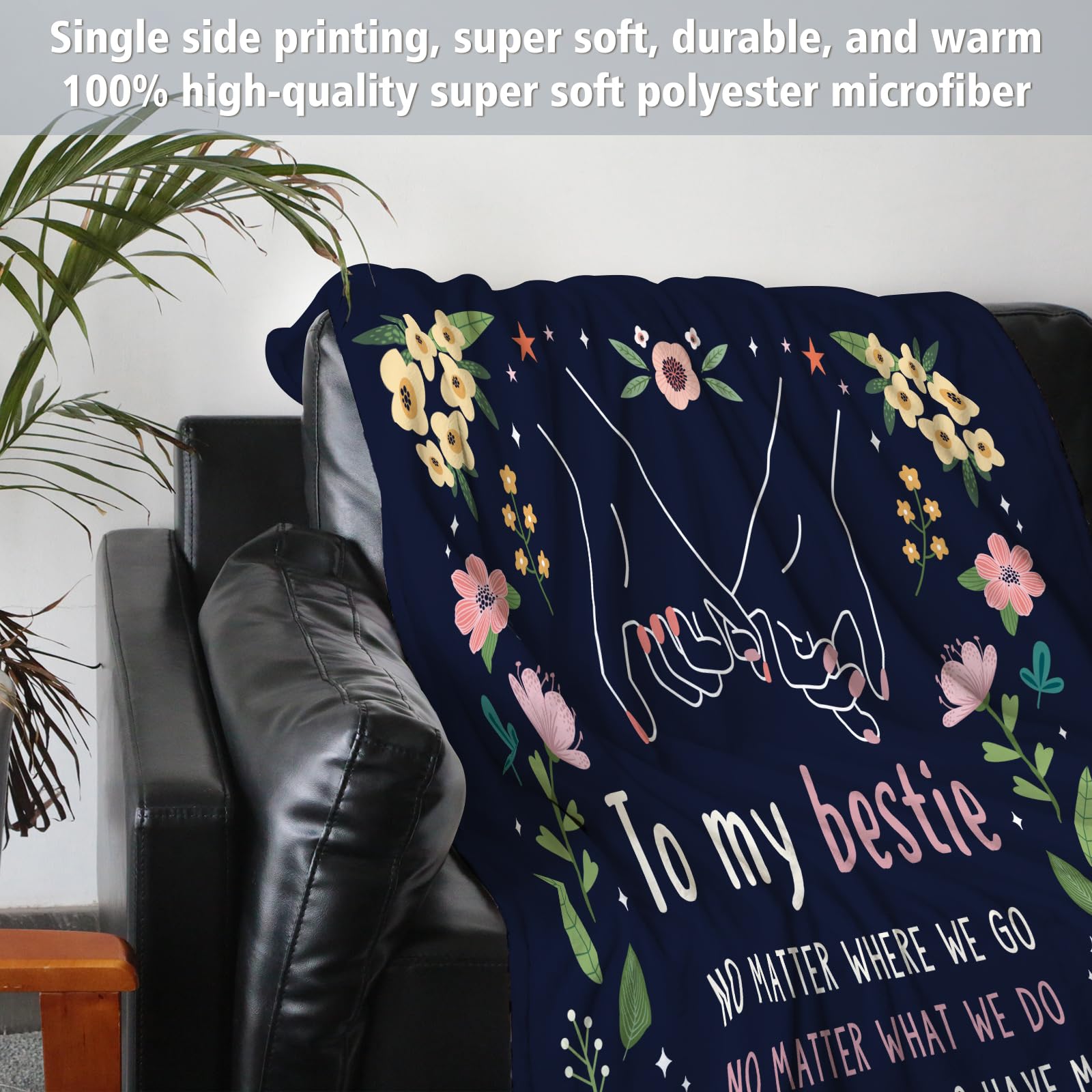 GiltGlimmer Friendship Gifts for Women Mothers Day, Best Friend Birthday Gifts for Women, Best Friend Blanket Gift, to My Bestie Throw Blanket for Christmas 60" x 50"
