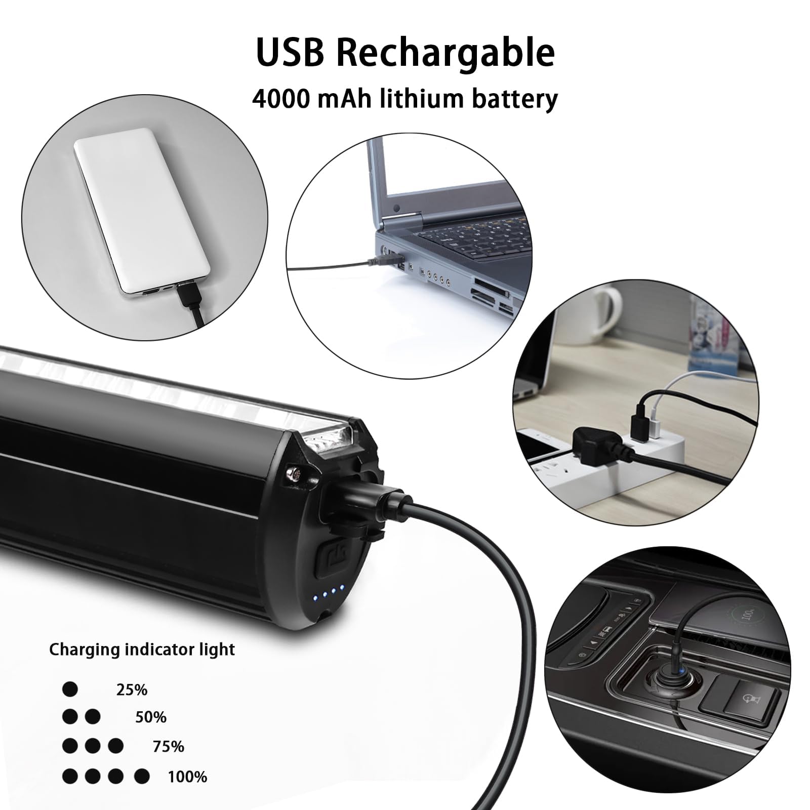 Suruid Super Bright LED Bike Light, USB Rechargeable Bicycle Headlight-5 Modes, Waterproof Bike Headlight, Waterproof Bike Headlight,Daytime Running Light,MTB Off-Road Cycling Commuting 1