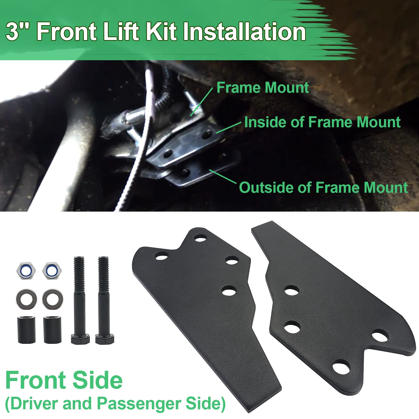 UTV Ranger Lift Kit - StarknightMT 3" Ranger Front & Rear Bracket Lift Kit Compatible with Polaris Ranger 570 Fullsize/XP 570/XP 900/ XP 1000/1000 Diesel 2013-2022