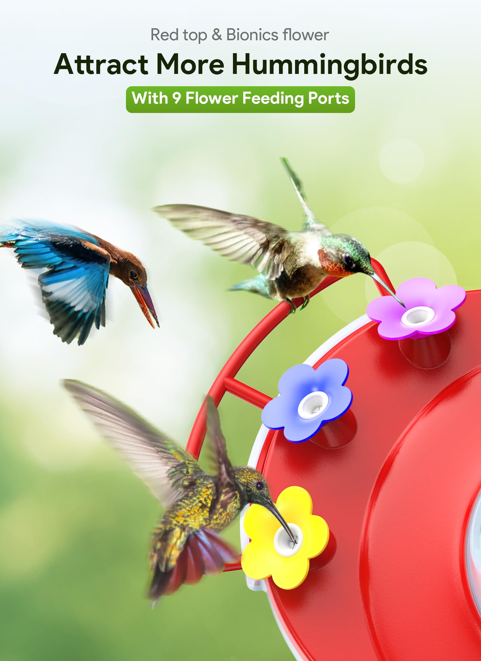 Osoeri Hummingbird Feeder with Camera, 2K HD AI Identify Solar Bird Feeders Camera for Outdoors Hanging, Smart Auto Capture Motion Bird Videos, Ant & Bee Proof, Ideal Gift for Bird Lovers&Family