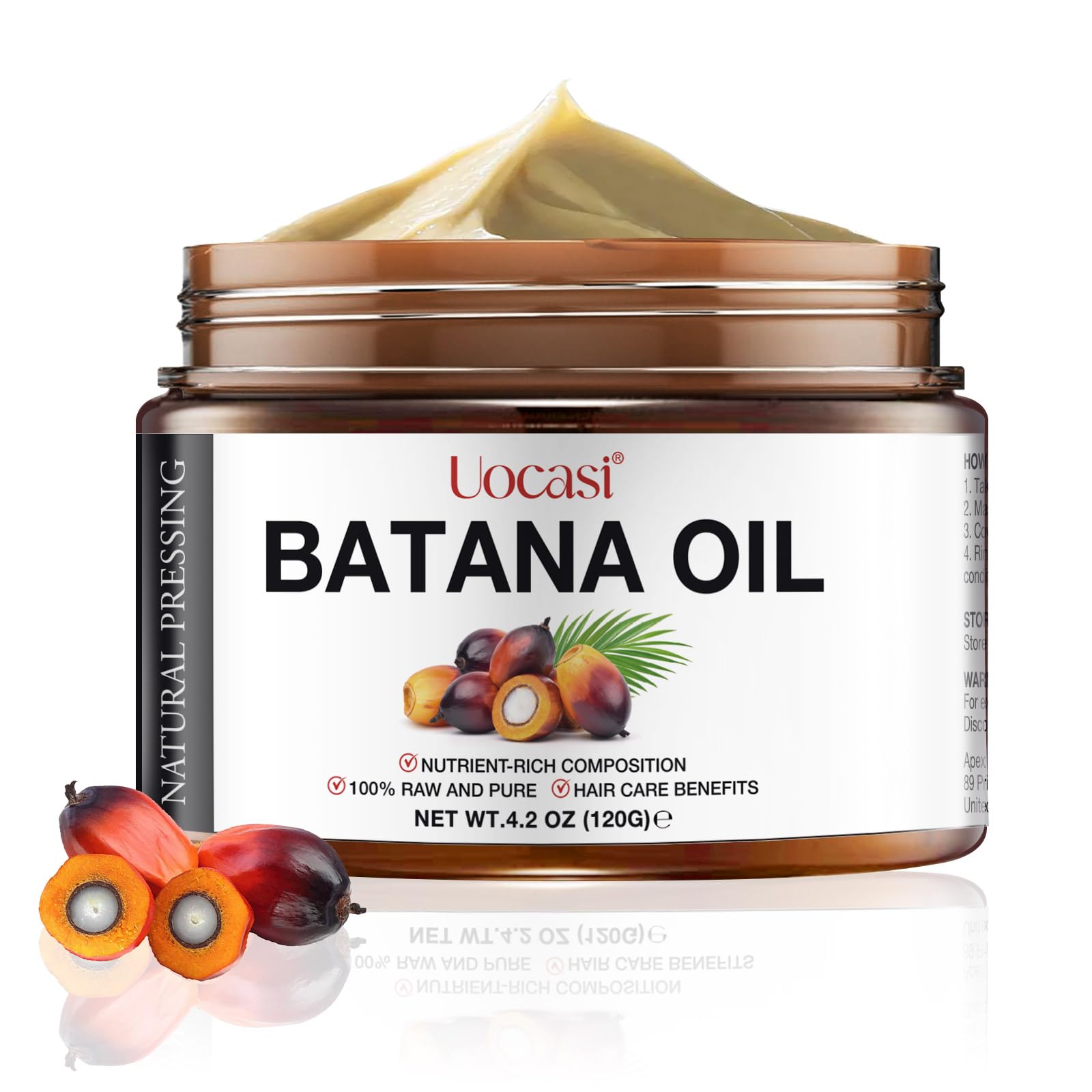 Raw Batana Oil for Hair Growth (4.2 OZ), 100% Pure Natural Unrefined - Prevent Hair Loss and Promotes thickness for Women & Men
