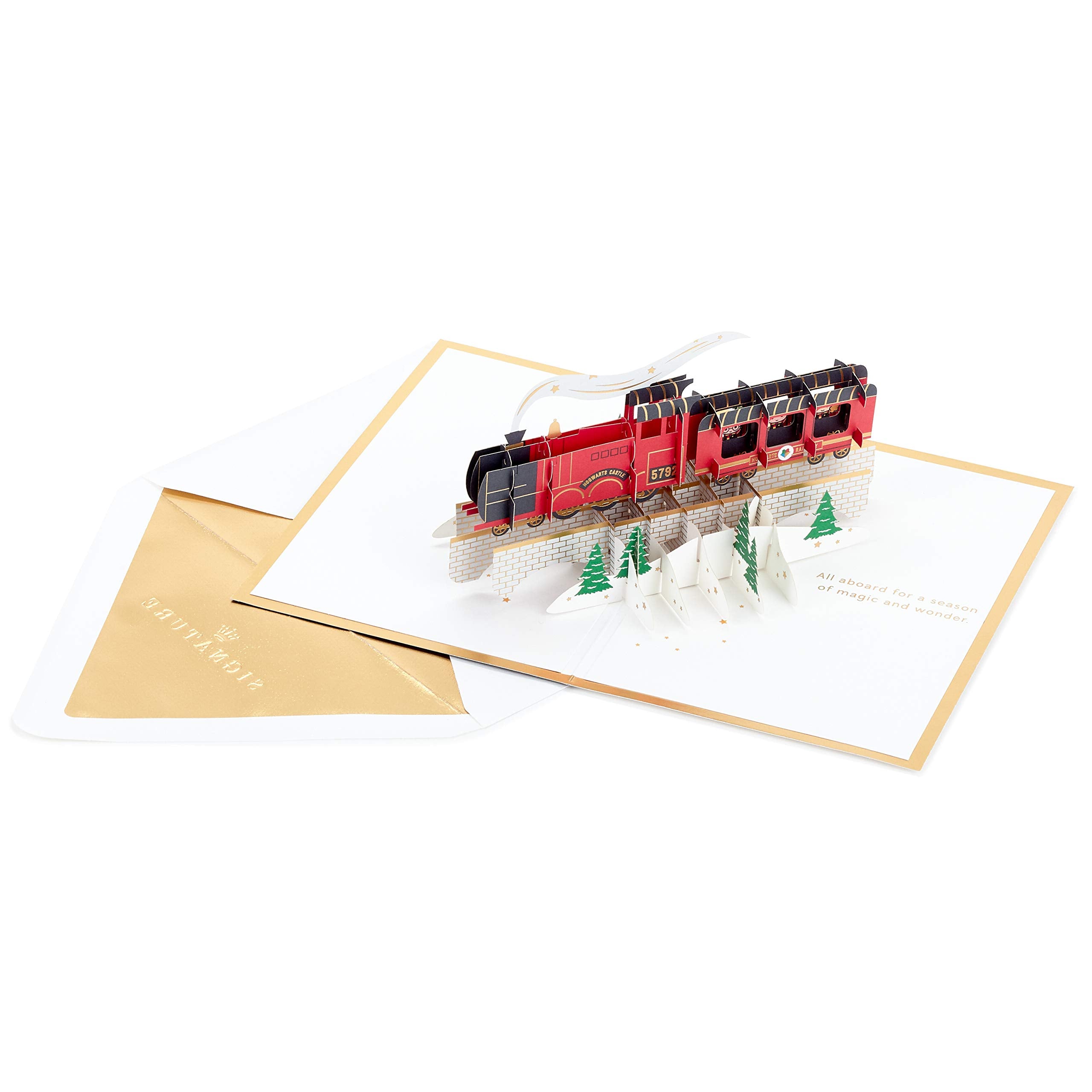 Hallmark Signature Paper Wonder Harry Potter Pop Up Holiday Card (Hogwarts Express)