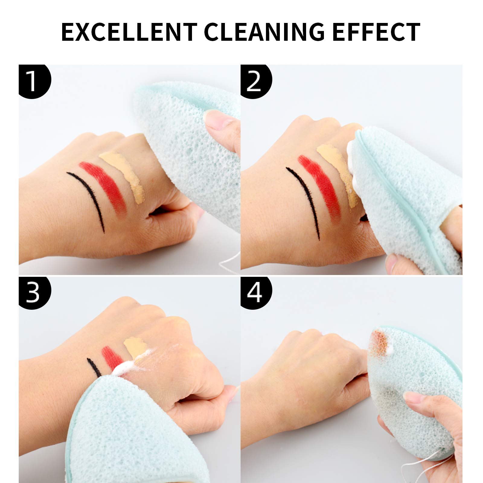 DAGEDA 2 PCS Konjac Facial Sponge, Deep Pore Cleansing and Exfoliating Blackheads, Daily Facial Cleansing, Makeup Remover, Glove Bath Sponge, Suitable for All Skin Types, Reusable