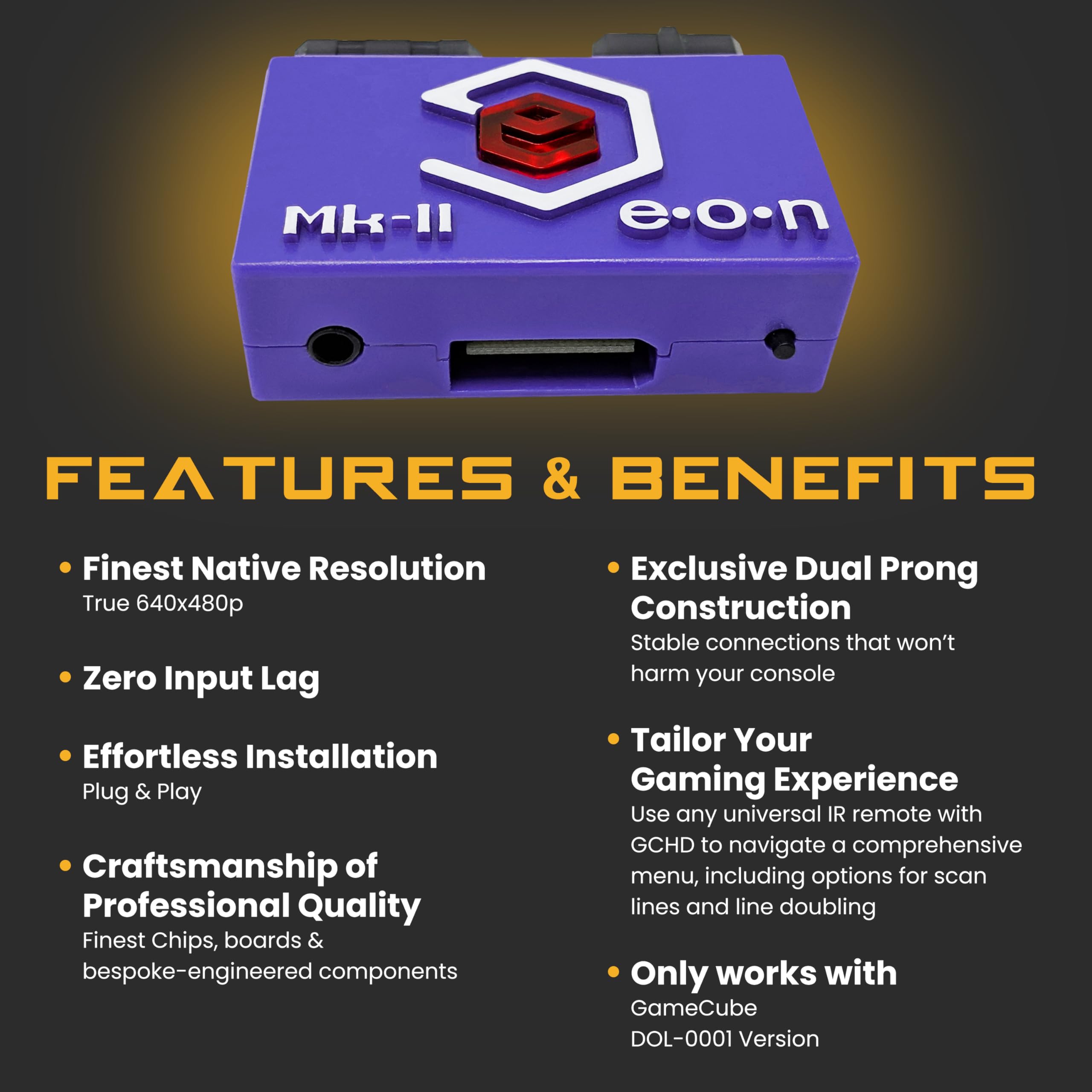 GCHD Mk-II | Gamecube HD Adapter for Nintendo Gamecube – HDMI Converter, Digital Audio, Plug & Play, Zero Lag, Video Enhancer (Indigo)