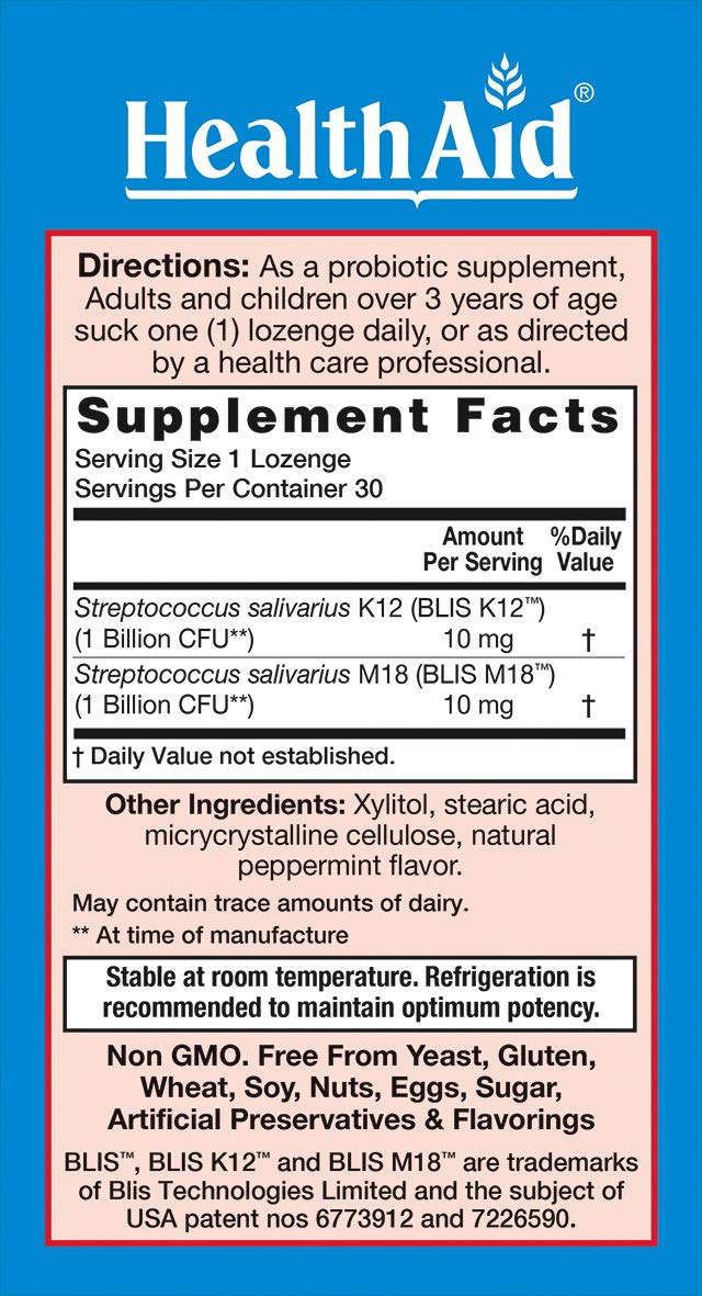 OralProbio 30ct, Once Daily Chewable Tablets, Supports Optimum Ear, Mouth, and Throat Health, Non GMO, Gluten Free, Contains BLIS K12 & M18