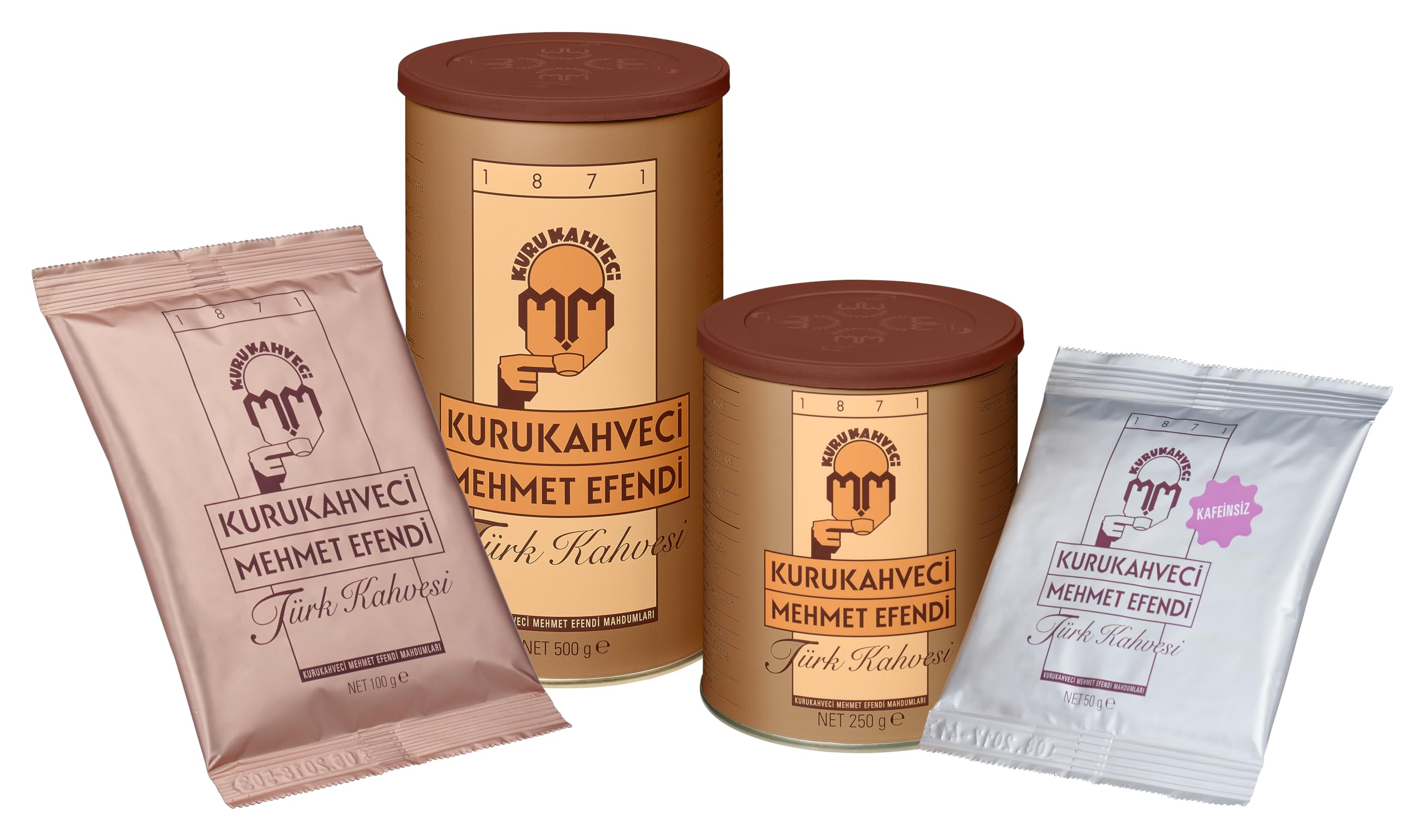 KURUKAHVECI MEHMET EFENDI Turkish Coffee, Arabica Beans, Roasted Ground,Rich Aroma, Fresh, Medium to Heavy-bodied, Original Taste Since 1871 (17.6 OZ / 500 Gr) Pack of 2