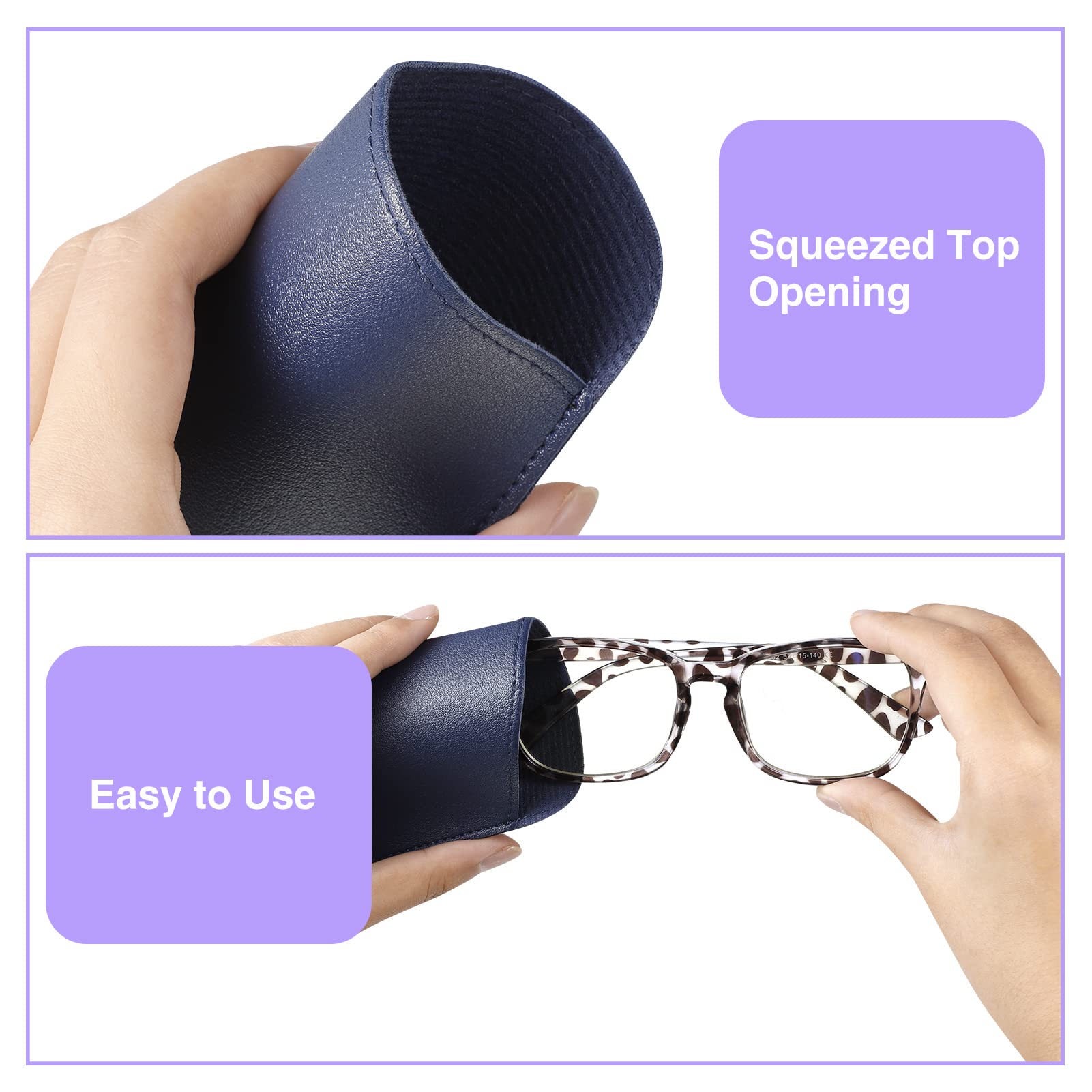 CREPUSCOLO 6 Pack Soft Glasses Cases, Leather Eyeglass Cases Travel Glasses Case for Women, Men, Kids