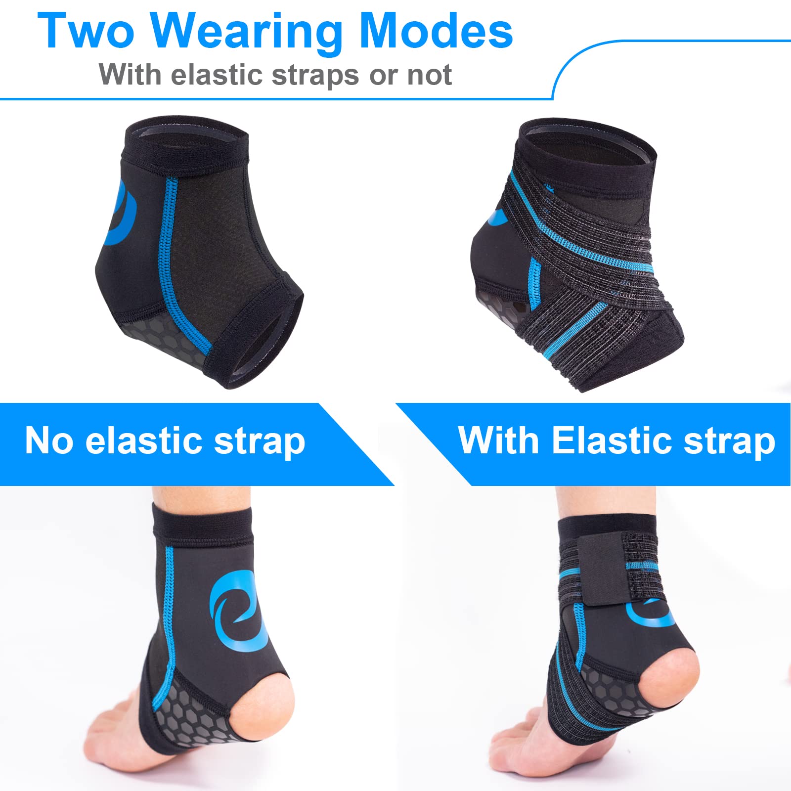 Nvorliy Ankle Brace for Swimming, Aquatic, Scuba Diving, Surfing, Paddle Boarding, Water Sports or Injury Recovery, Neoprene Compression Ankle Wrap & Foot Support for Women & Men (Medium)