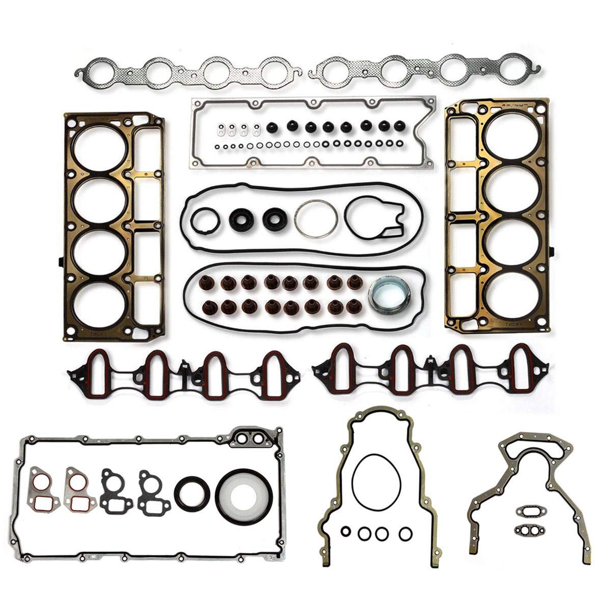 Vincos MLS Full Cylinder Engine Gasket Set HS26191PT-1 CS9284 Compatible with Avalanche/Suburban/Express/Savana 1500 5.3L Silverado/Sierra 1500 Tahoe Yukon 4.8L 5.3L V8 2004 2005 2006