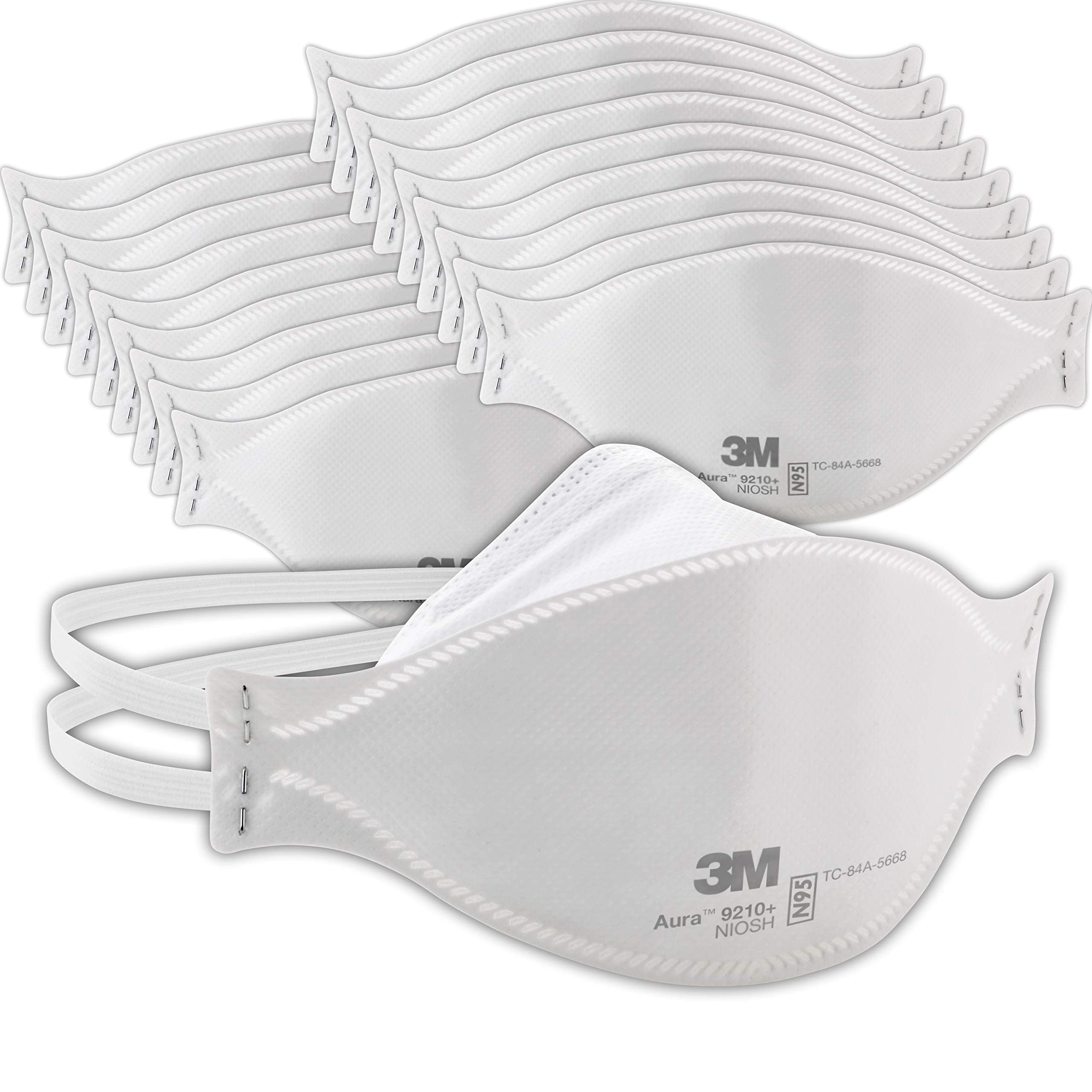 3M Aura Particulate Respirator 9210+, N95, Pack of 20 Disposable Respirators
