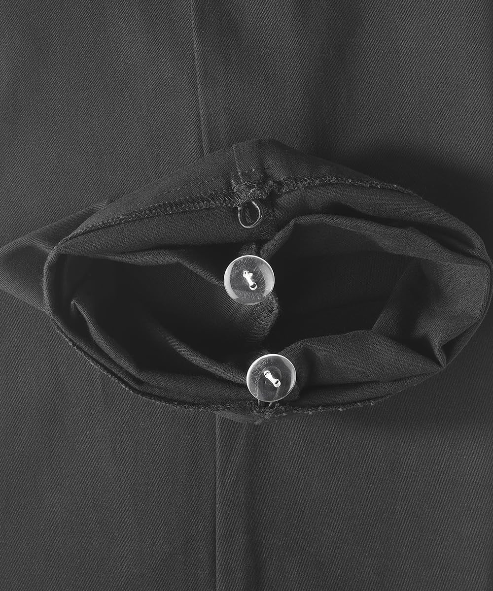 Silverts Men's Open Back Magnetic Fly Pants - Adaptive Clothing for Elderly Daily Living - Senior Dressing Mobility Aid for Disabled - Snap Buttons and Elastic Waist Pants - Black MED