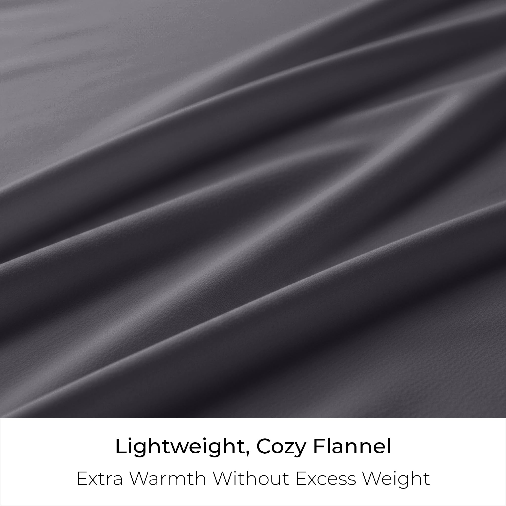 Mellanni Cotton Flannel Sheet Set - Double Brushed for Added Softness & Comfort - Deep Pocket Fitted Sheet up to 16" - 4 Piece Set (Queen, Gray)