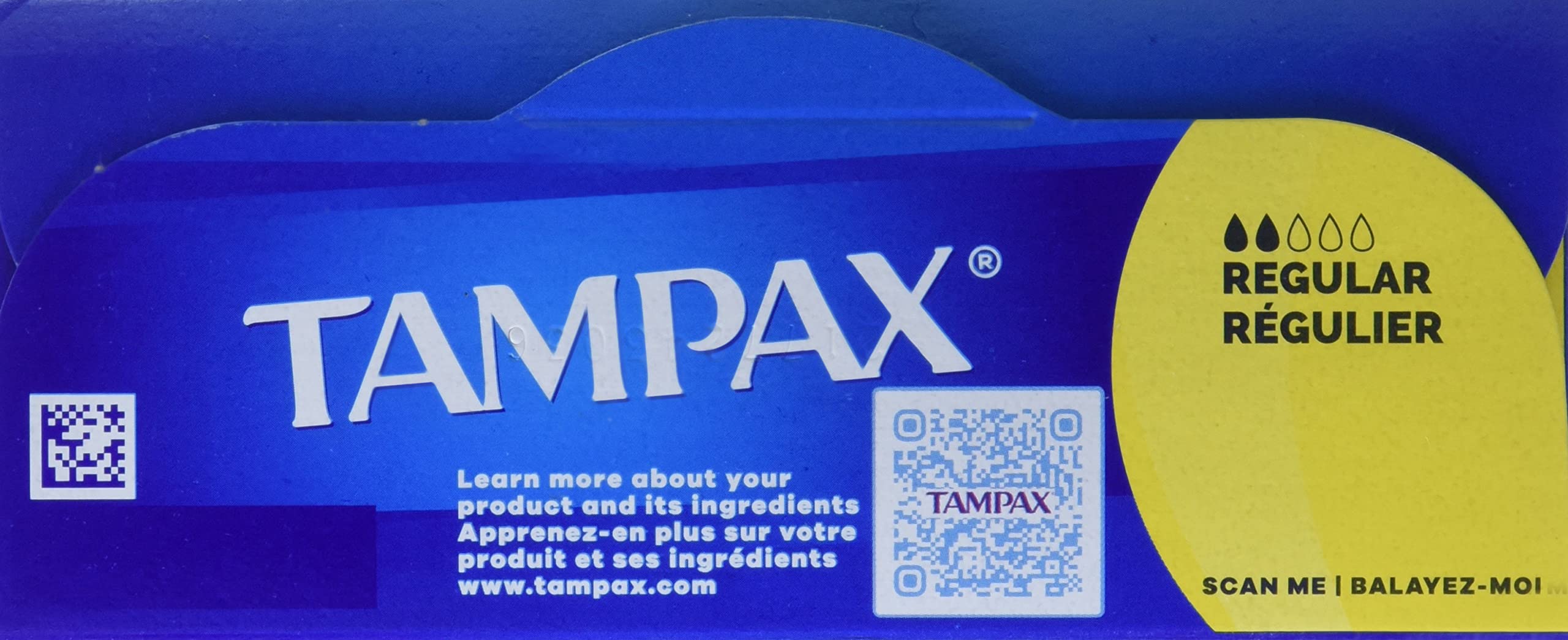 Tampax Cardboard Applicator Tampons, Regular, Unscented, 40 Count