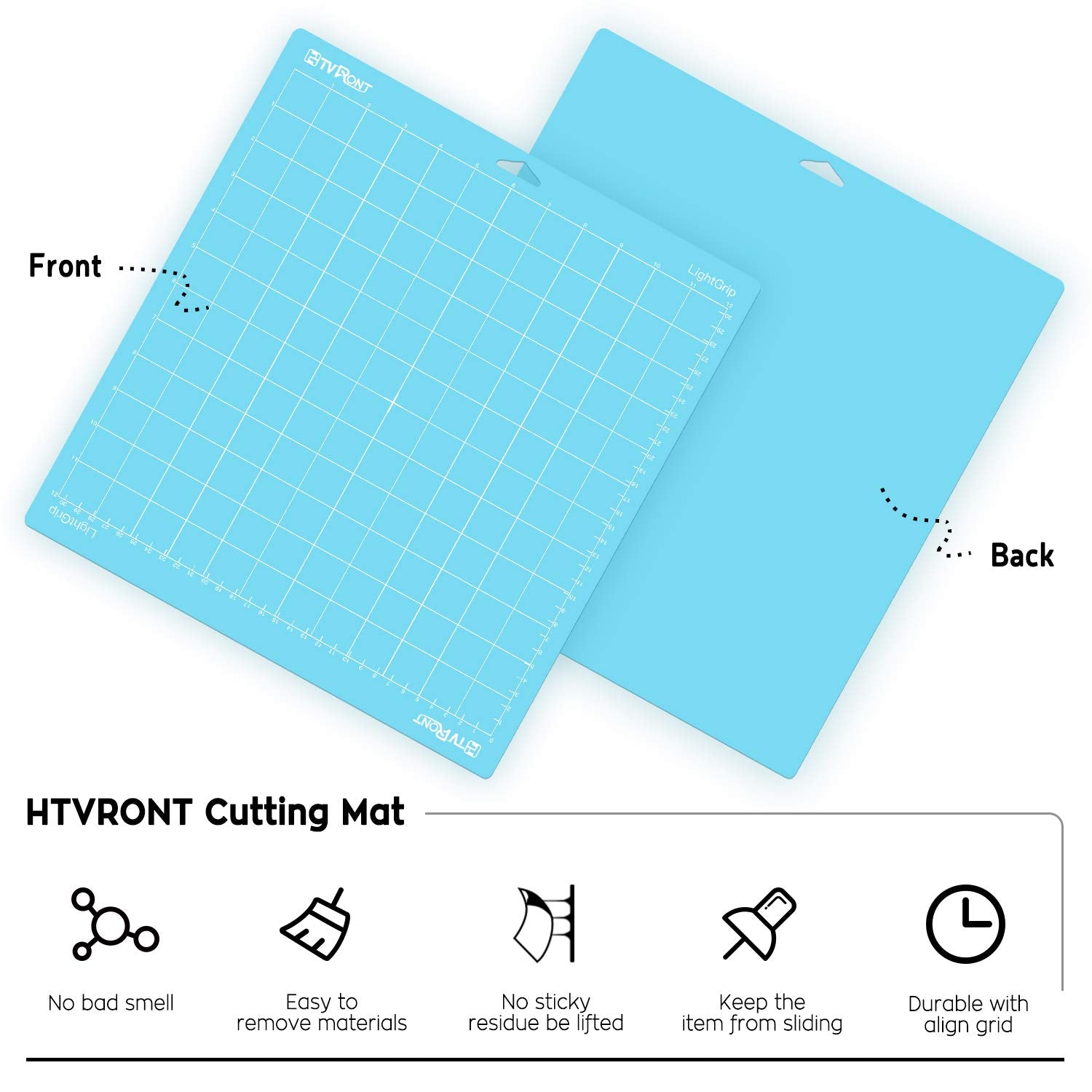 HTVRONT Light Grip Cutting Mat for Cricut, 6 Pack Cutting Mat 12x12 for Cricut Explore Air 2/Air/One/Maker， Light Adhesive Sticky Quilting Cutting Mats Replacement Accessories for Cricut