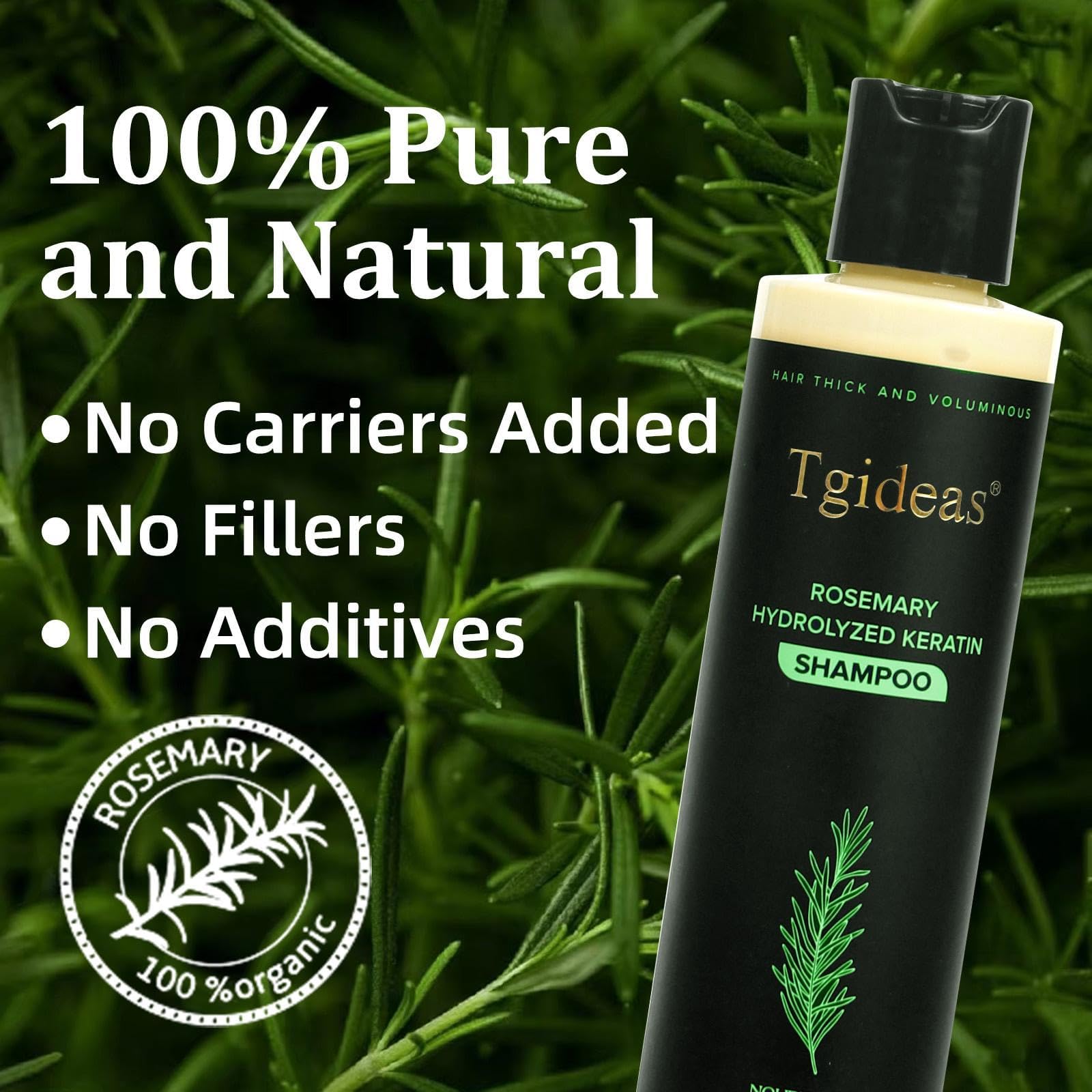 Tgideas Rosemary Biotin Volumizing Shampoo - Strengthening Shampoo for Women and Men to Gently Cleanse, Nourish & Add Root Lift - 7.4 fl oz