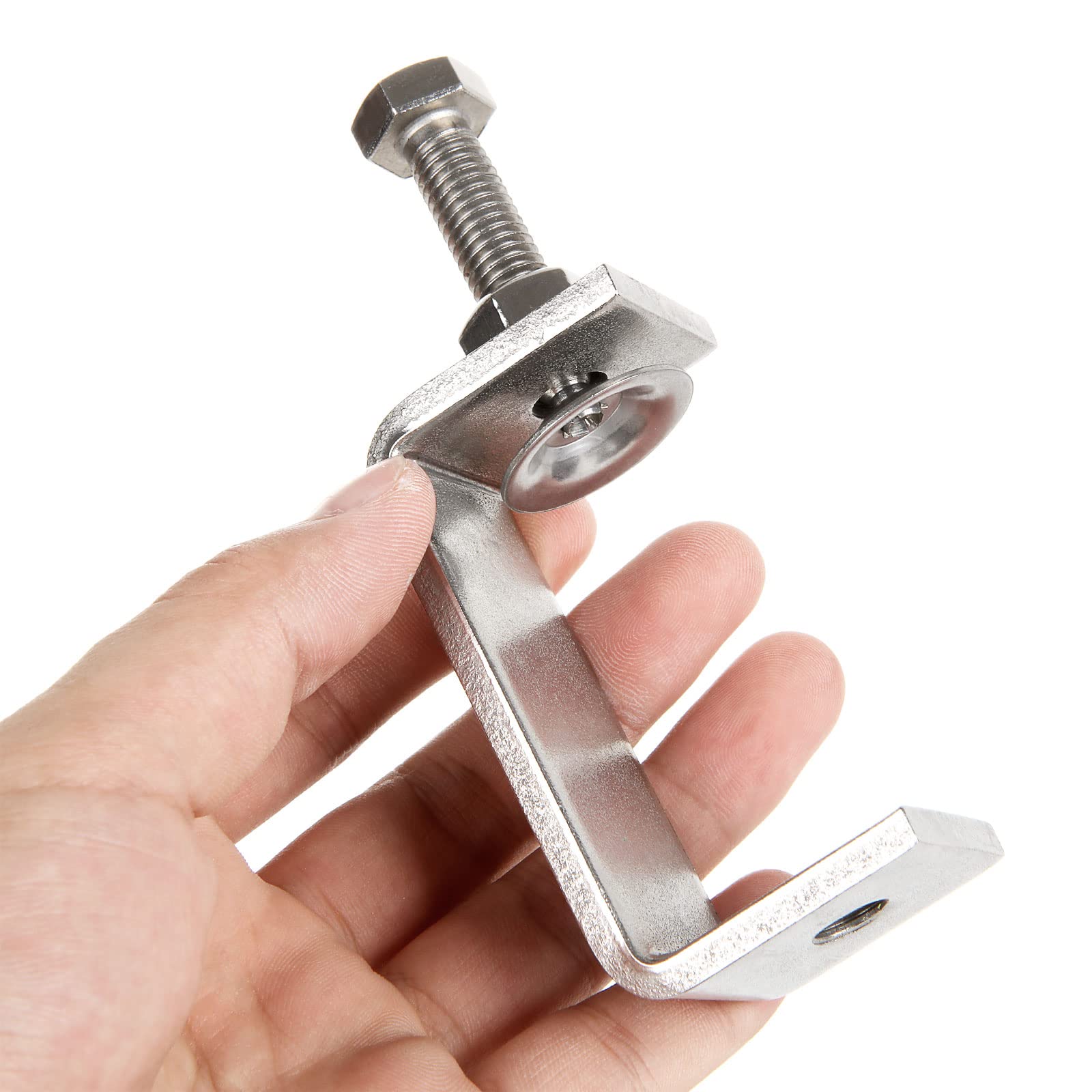 DAJAVE 4 Pack 304 Stainless Steel C Clamp, 2 1/2 Inch Tiger Clamp Heavy Duty Woodworking Clamp with Wide Jaw Openings for Carpentry Woodwork Building Household Desktop