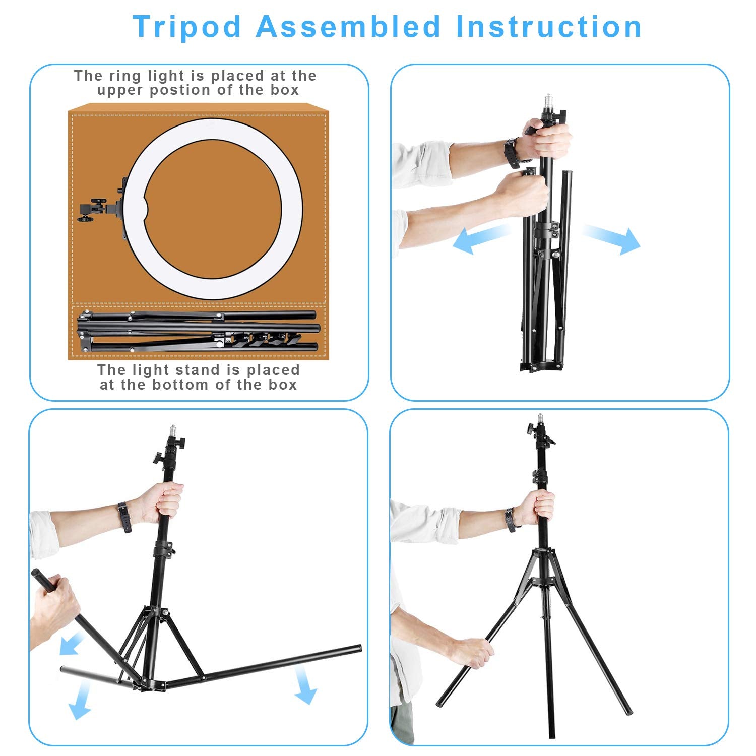 Ring Light with Stand and Phone Holder, IVISII 18 inch Ring Light，55W 5500K LED Ring Light for Live Stream/Makeup/YouTube Video, Dimmable LED Beauty Selfie Ring Light for TikTok Photography