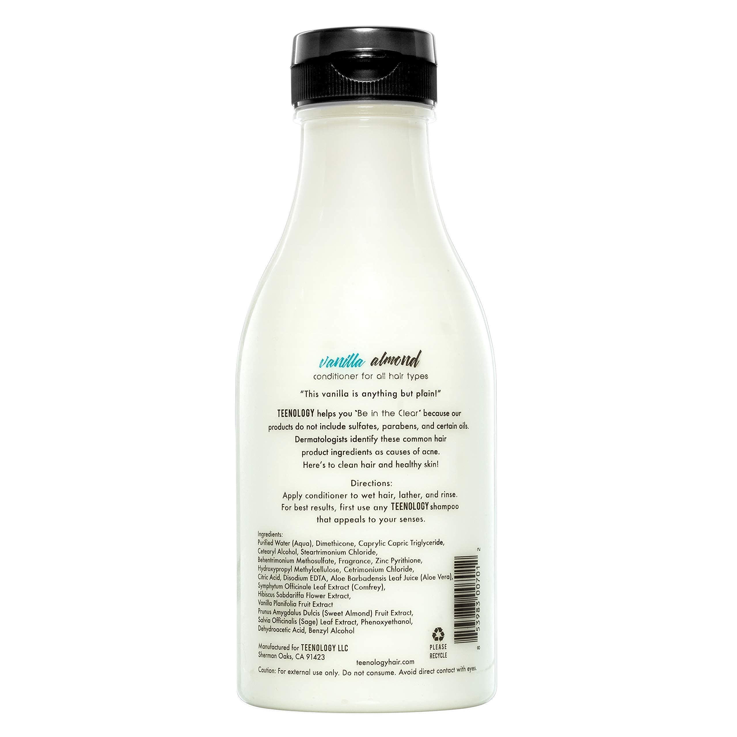 TEENOLOGY Shampoo, Conditioner, and Body Wash Bundle (Save 10%) - Sulfate and Paraben Free, Noncomedogenic, Natural Botanical Extracts, Vanilla Almond & Tropical Orange- 16 oz.