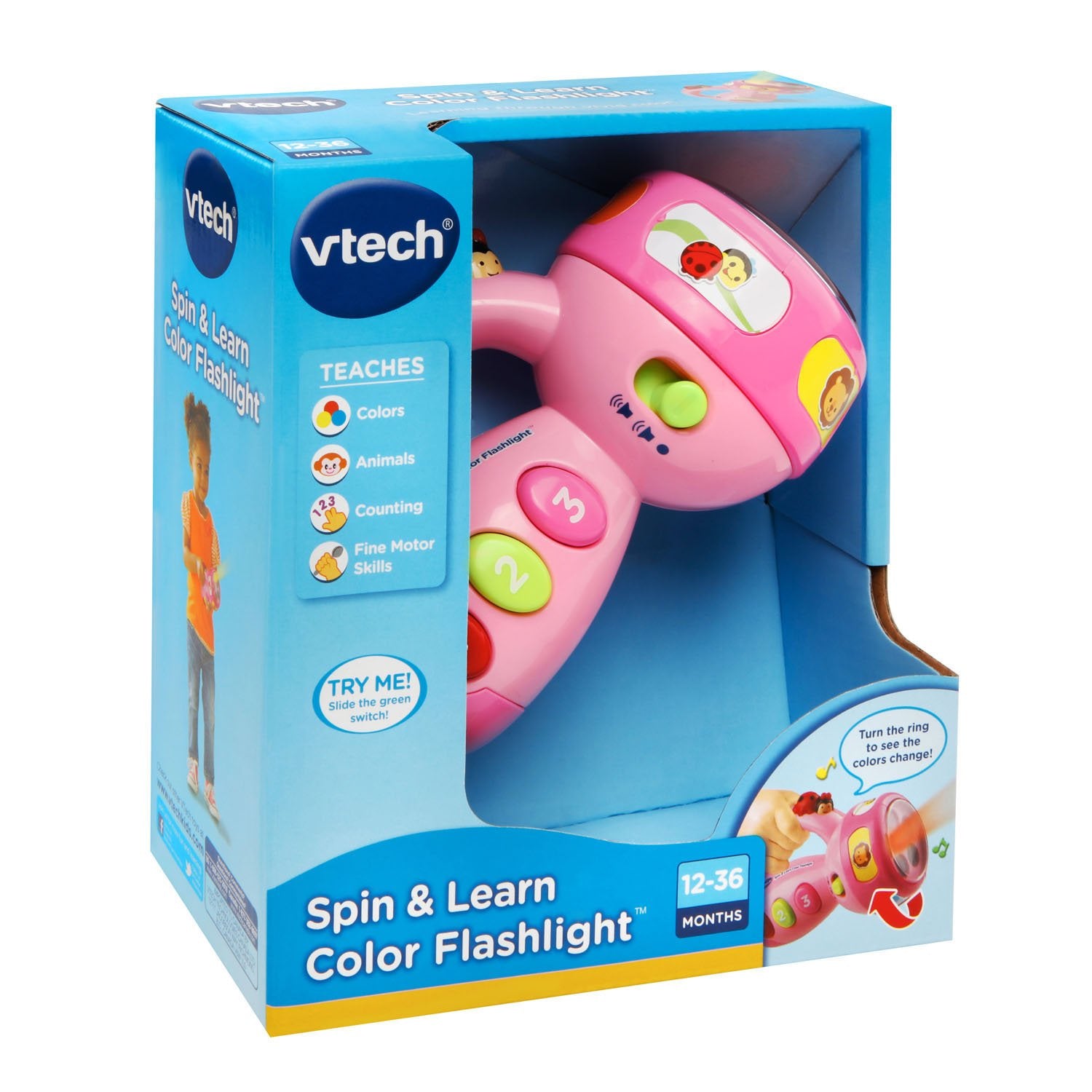 VTech Spin and Learn Color Flashlight, Pink